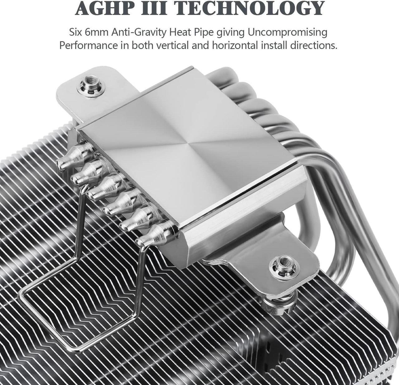 Alt view image 2 of 5 - Thermalright SI-100 CPU Air Cooler, 6x6mm Heat Pipes, TL-E12 PWM Quiet Fan CPU Cooler with S-FDB V2.0 Bearing, AGHP 3.0 Technology, for AMD AM4 AM5/Intel 1150/1151/1200/1700/2066, PC Cooler