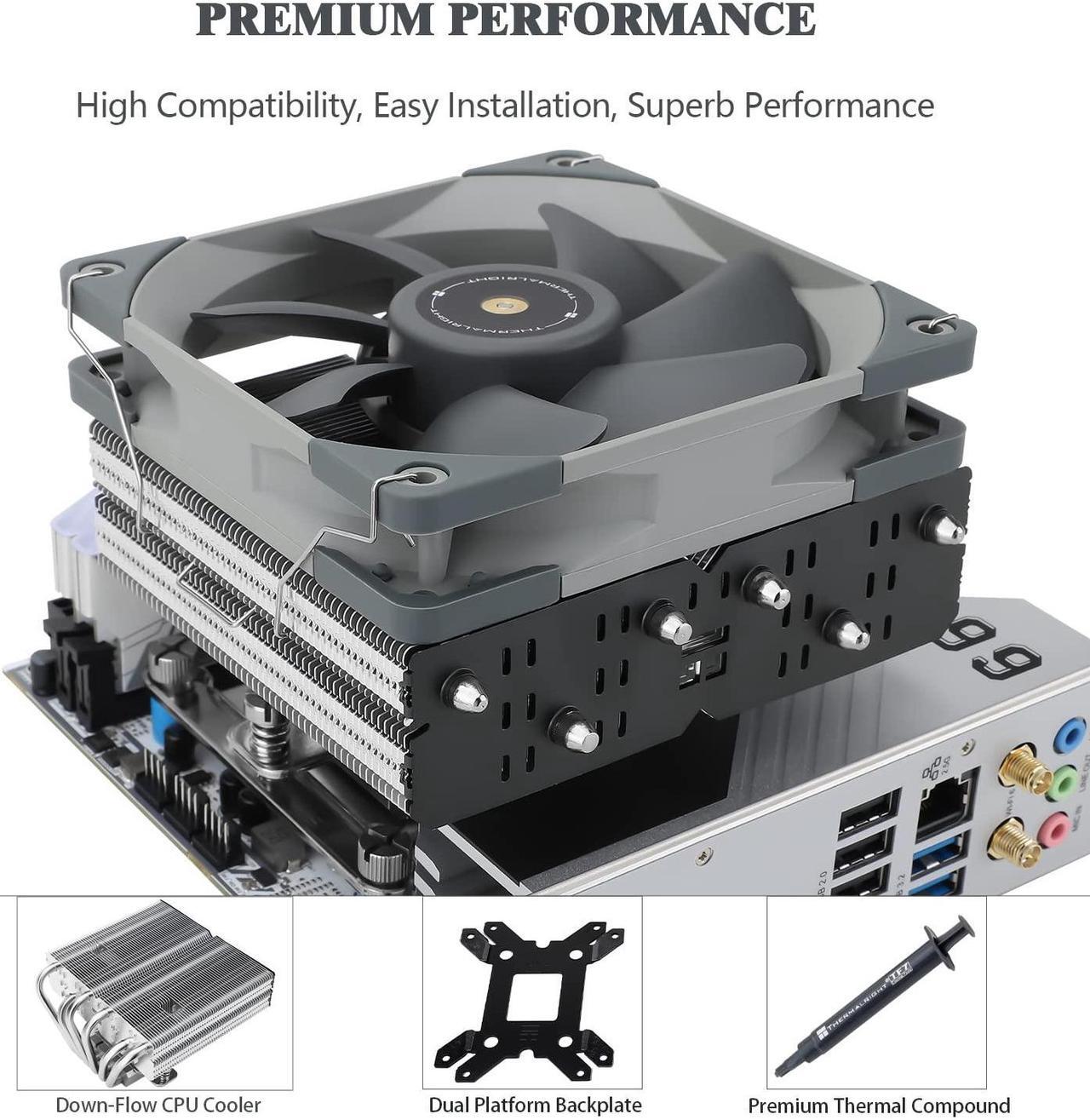 Alt view image 4 of 5 - Thermalright SI-100 CPU Air Cooler, 6x6mm Heat Pipes, TL-E12 PWM Quiet Fan CPU Cooler with S-FDB V2.0 Bearing, AGHP 3.0 Technology, for AMD AM4 AM5/Intel 1150/1151/1200/1700/2066, PC Cooler
