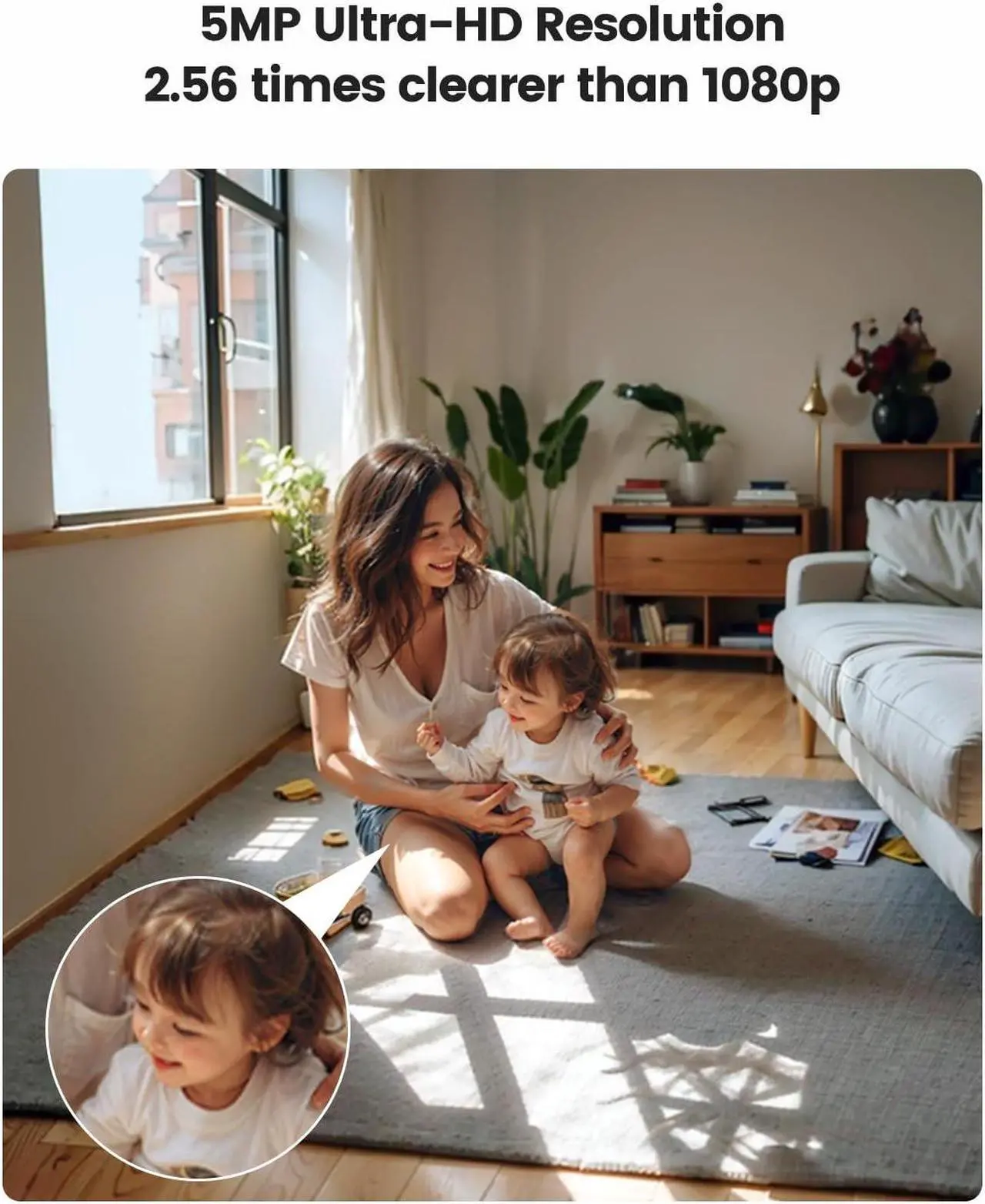 Alt view image 2 of 5 - TREATLIFE 5MP Ultra HD 2.4G/5G Smart Security Camera for Baby Monitor, Dog Camera w/Motion Detection/AI Tracking, 2-Way Audio, Night Vision, Cloud & SD Card Storage, Works with Alexa/Google Home/App