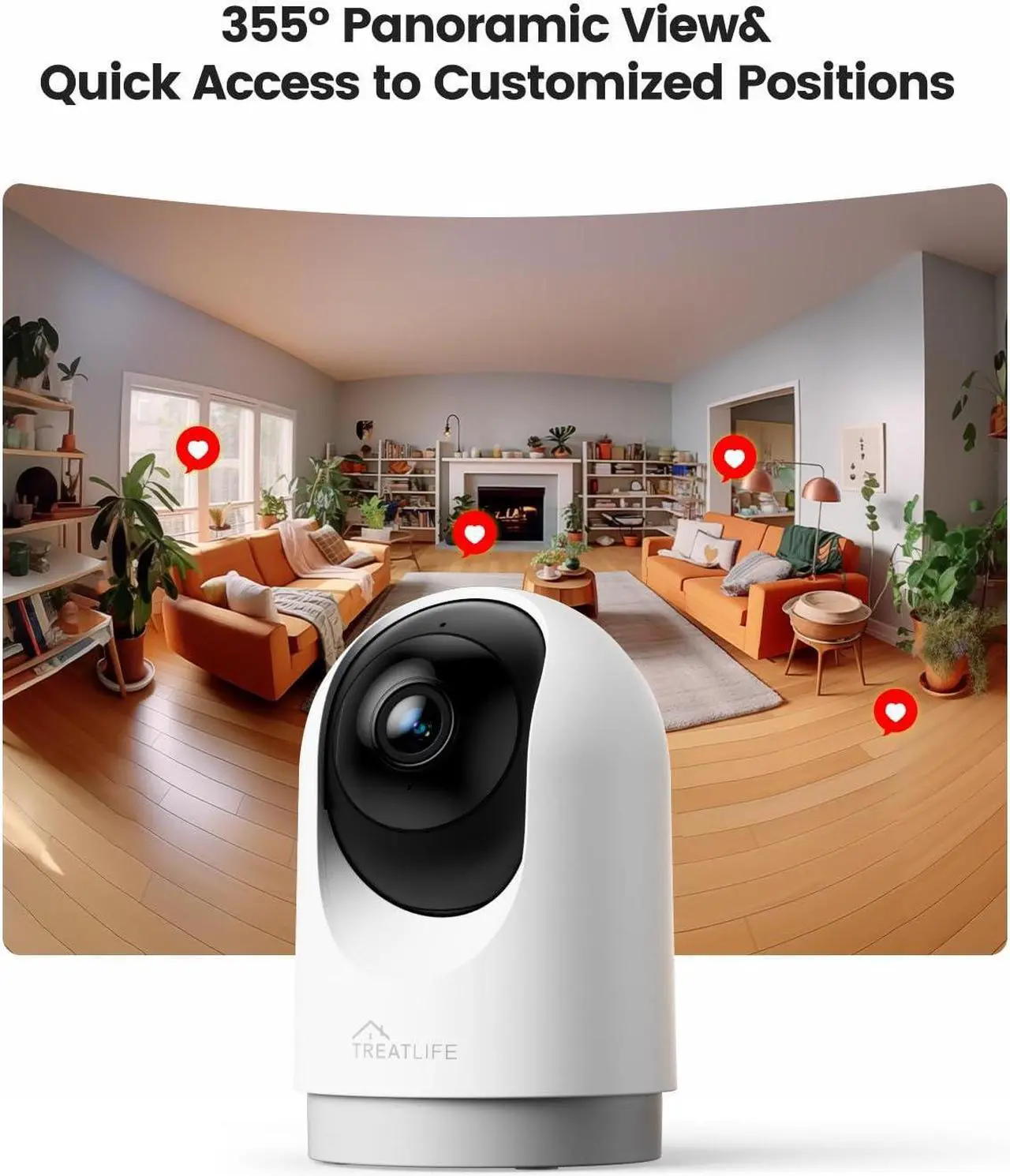 Alt view image 3 of 5 - TREATLIFE 5MP Ultra HD 2.4G/5G Smart Security Camera for Baby Monitor, Dog Camera w/Motion Detection/AI Tracking, 2-Way Audio, Night Vision, Cloud & SD Card Storage, Works with Alexa/Google Home/App