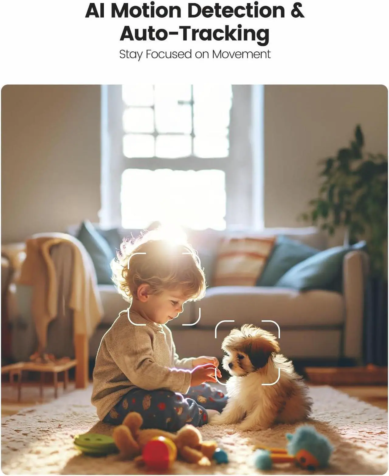Alt view image 4 of 5 - TREATLIFE 5MP Ultra HD 2.4G/5G Smart Security Camera for Baby Monitor, Dog Camera w/Motion Detection/AI Tracking, 2-Way Audio, Night Vision, Cloud & SD Card Storage, Works with Alexa/Google Home/App