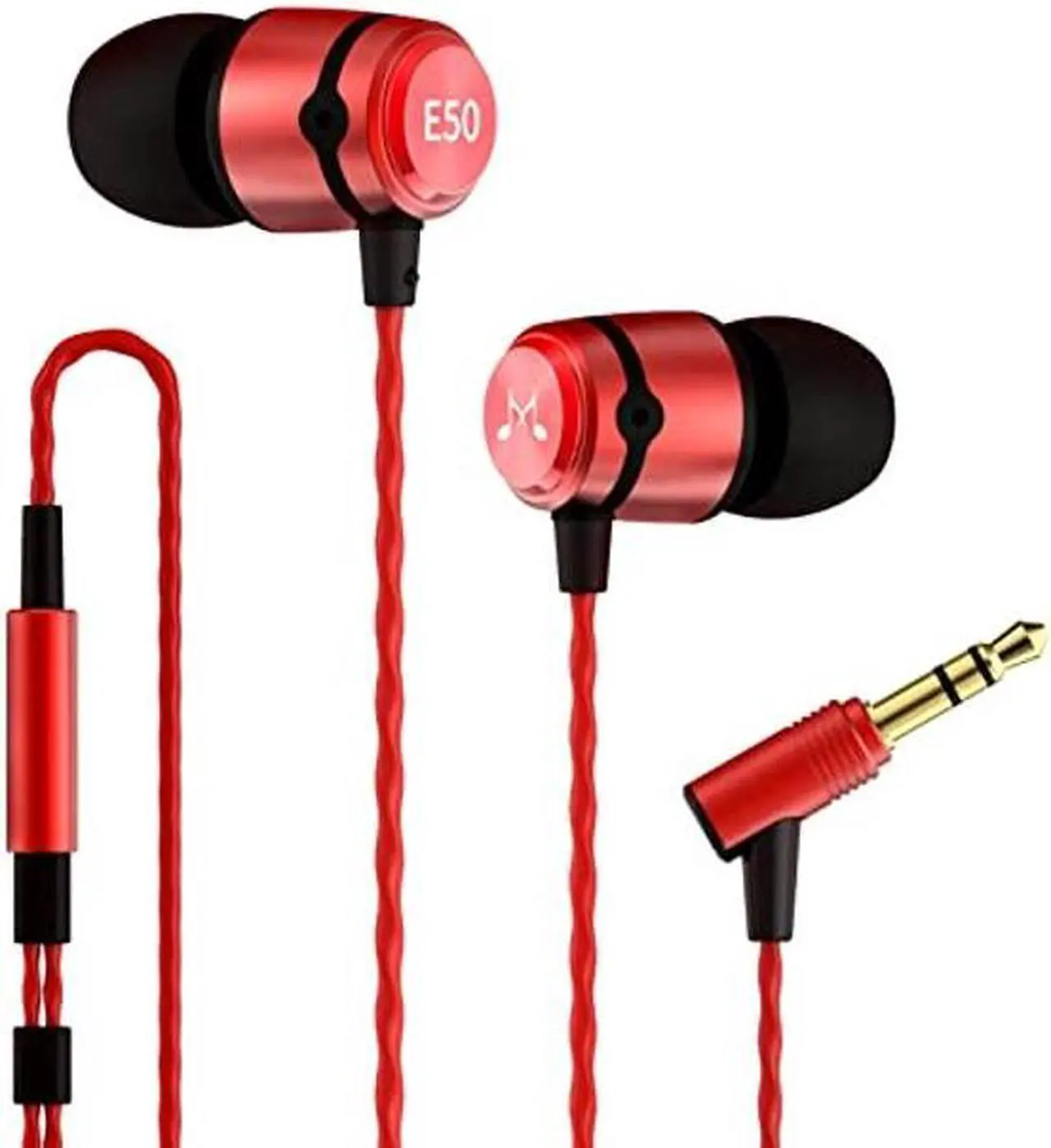 Main image of SoundMAGIC E50 Wired Earbuds No Microphone in Ear Monitor HiFi Earphones Noise Isolating Headphones Comfortable Fit Black Red