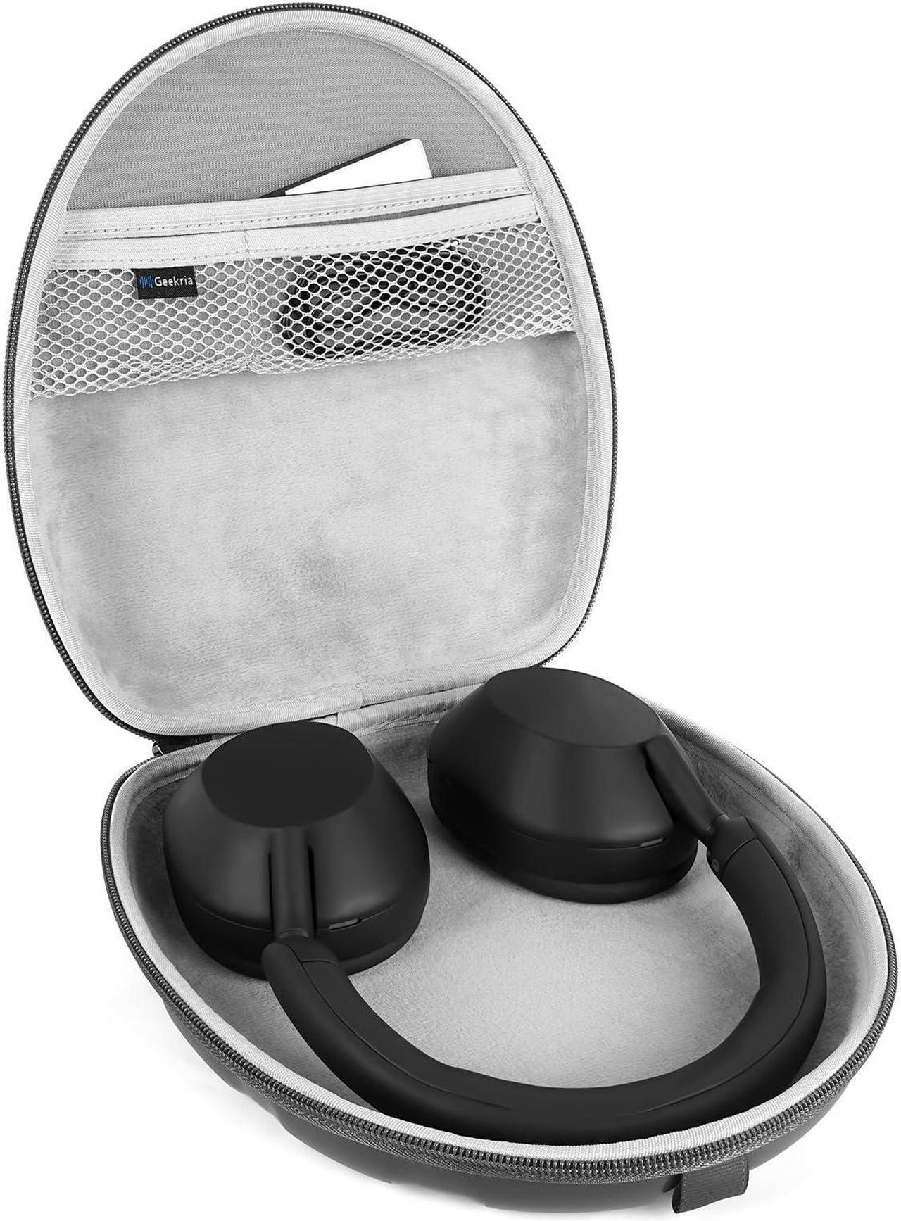 Alt view image 3 of 5 - Geekria Shield Headphone Case Compatible with Sony WH-CH710N, WH-1000XM5, WH-1000XM4, WH-1000XM3, MDR-1AM2 Case, Replacement Hard Shell Travel Carrying Bag with Cable Storage (Silver)