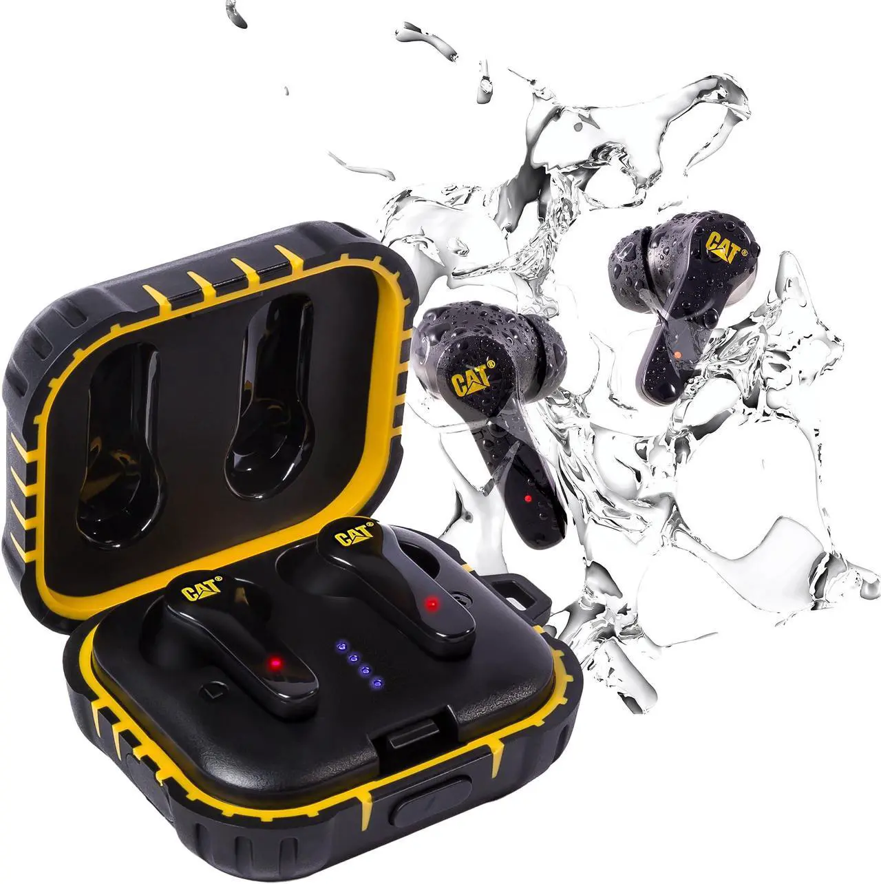 Alt view image 2 of 5 - CAT BLUETOOTH NOISE CANCELING EAR BUDS- Rugged Wireless Earbuds for Tough Jobs - Dust Proof, Shock Proof, Water Resistant Earbuds for Working Out - Bluetooth Headphones Compatible with Apple, Android