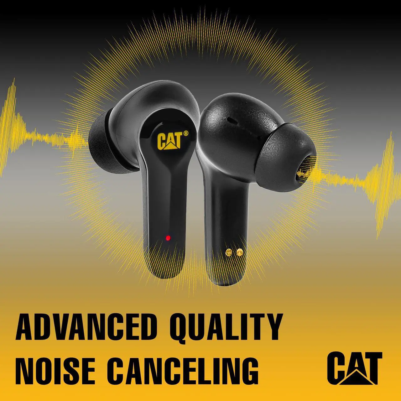 Alt view image 3 of 5 - CAT BLUETOOTH NOISE CANCELING EAR BUDS- Rugged Wireless Earbuds for Tough Jobs - Dust Proof, Shock Proof, Water Resistant Earbuds for Working Out - Bluetooth Headphones Compatible with Apple, Android
