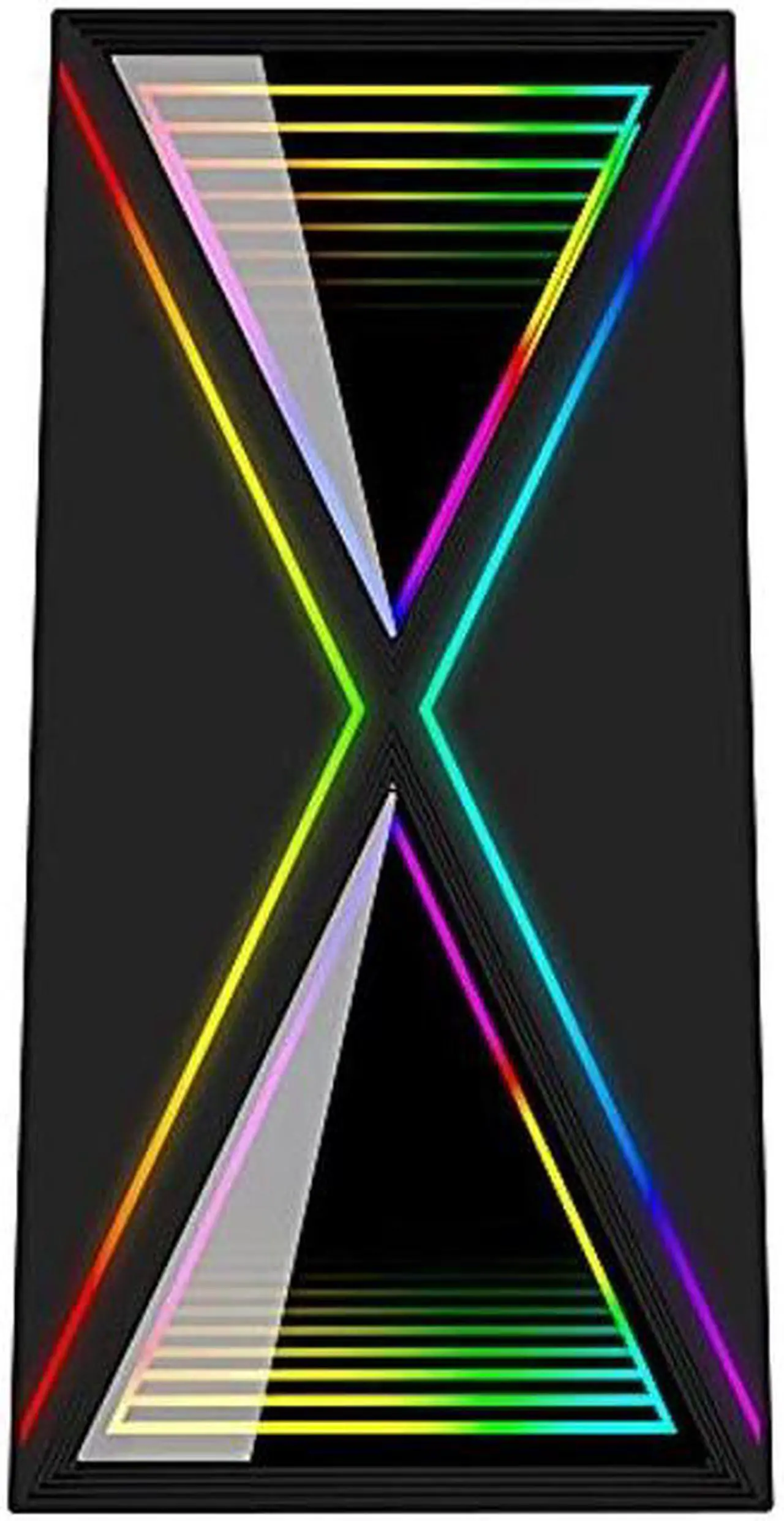 Alt view image 2 of 5 - Bgears b-BlackWidow-RGB Black Gaming PC ATX case, Special Ripple effect Front Panel, Tempered Glass side. 2 x USB3.0, 3 x PWM 120mm ARGB Fans, Fan Controller with Remote, Support up to EATX board