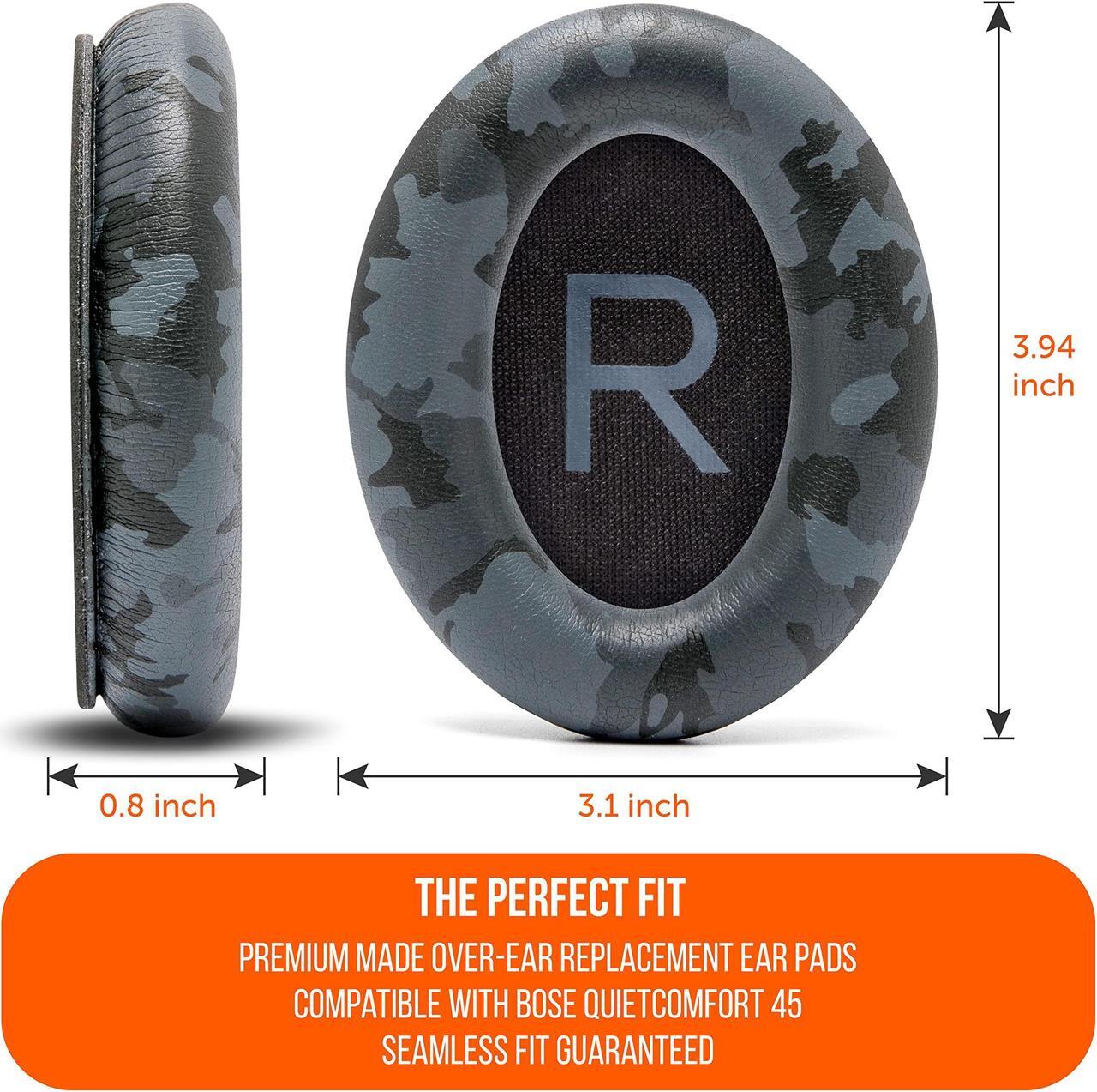 Alt view image 5 of 5 - WC Wicked Cushions Extra Thick Replacement Ear Cushions for Bose QC45 (QuietComfort 45) Headphones | (Black Camo)
