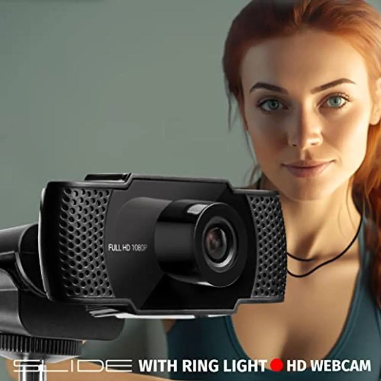 Alt view image 2 of 5 - Slide 1080P HD Webcam, Portable Ring Light with Stand |Vlogging Kit for TikTok, YouTube, Twitch, Streaming Equipment |Video Recorder Camera w 30 Light Modes, 30 FPS | 2 Flexible Gooseneck Arms, Clamp