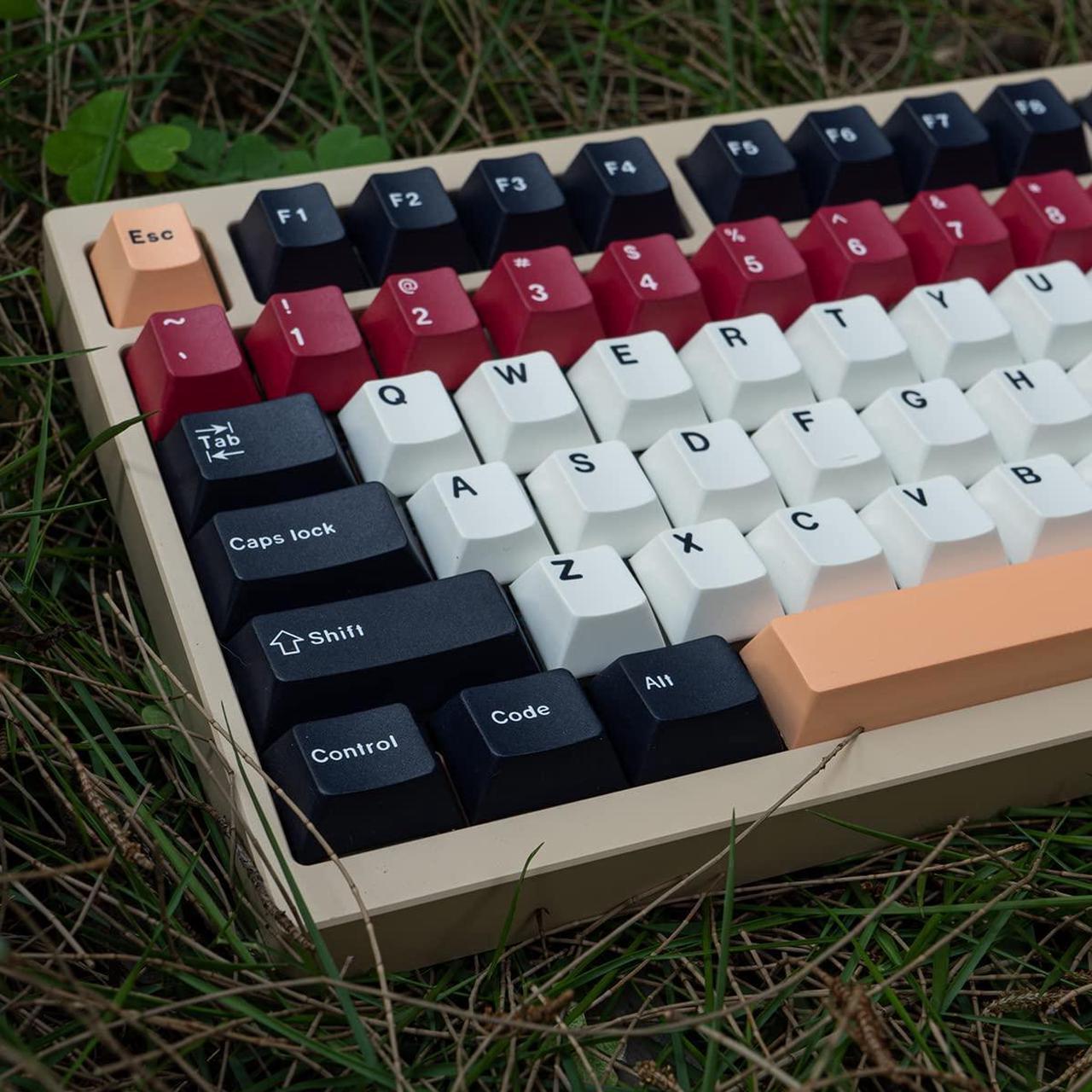 Alt view image 3 of 5 - mintcaps PBT Black White Keycaps Cherry Profile Keycap Set 129 Keys Dye-Sub Custom Keyboard Keycaps for 61 64 68 84 87 96 104 Cherry Gateron MX Switches Mechanical Keyboards