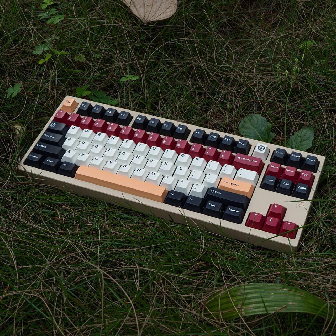 Alt view image 5 of 5 - mintcaps PBT Black White Keycaps Cherry Profile Keycap Set 129 Keys Dye-Sub Custom Keyboard Keycaps for 61 64 68 84 87 96 104 Cherry Gateron MX Switches Mechanical Keyboards