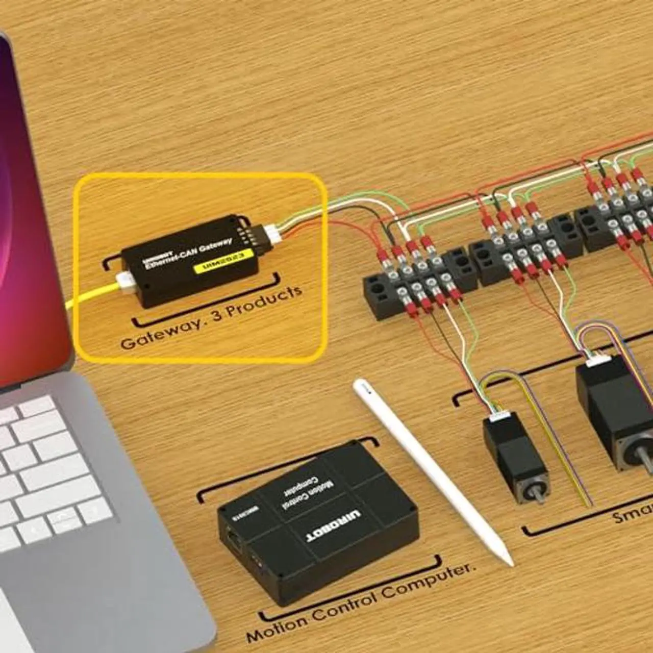 Alt view image 3 of 5 - UIROBOT Serial Adapters Ethernet TCP and CAN Bus System Control Converter Gateway, Wide Voltage Input 12~48VDC, CAN Bus 3000V Isolation, Aluminum Case