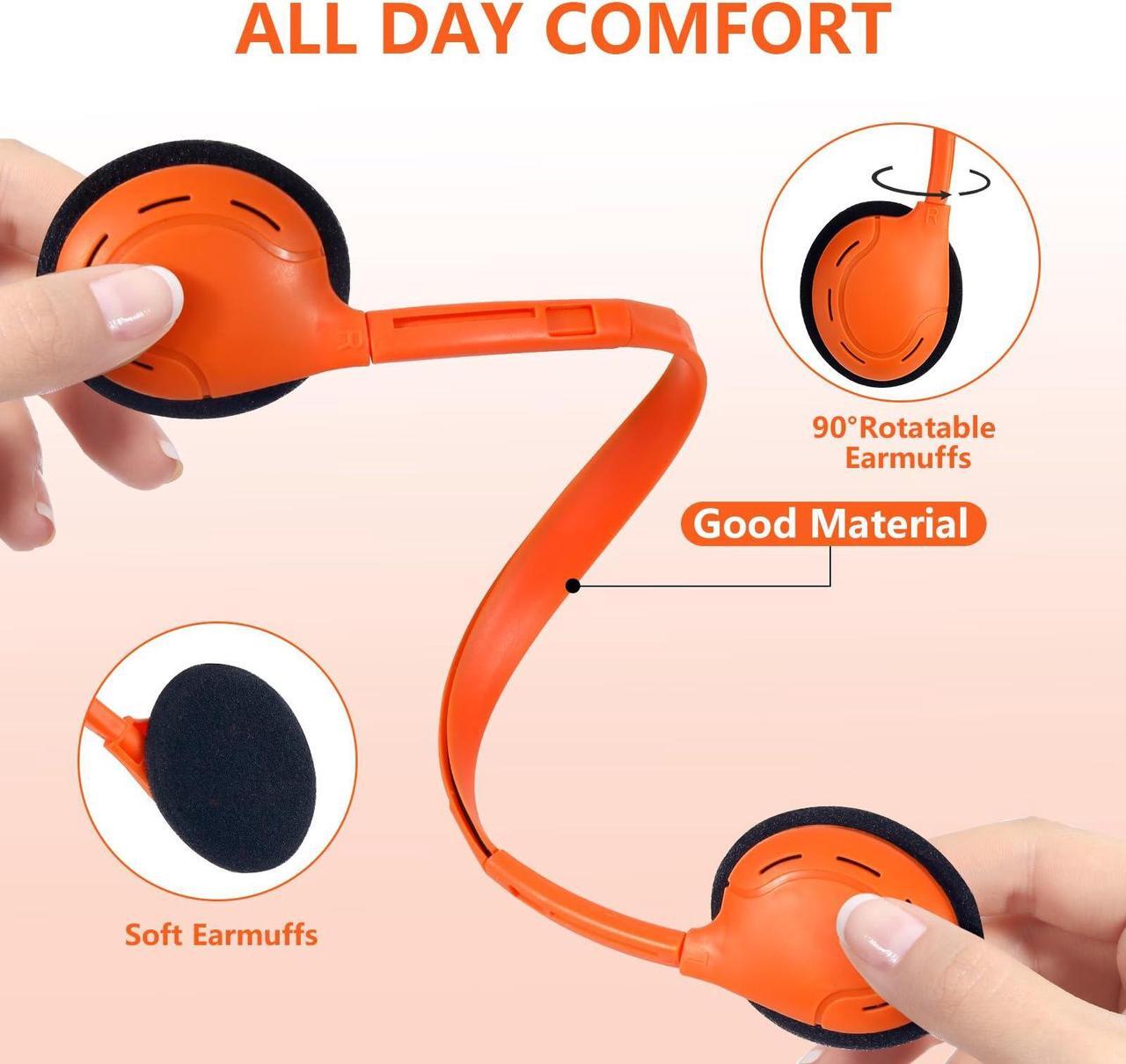 Alt view image 3 of 5 - ZNXZXP 30 Pack Class Set Headphones for Kids Students School Classroom Headphones Bulk Over The Ear Adjustable with 3.5 mm Jack for Library Children Adults Office Gifts (10 Mixed Colors)