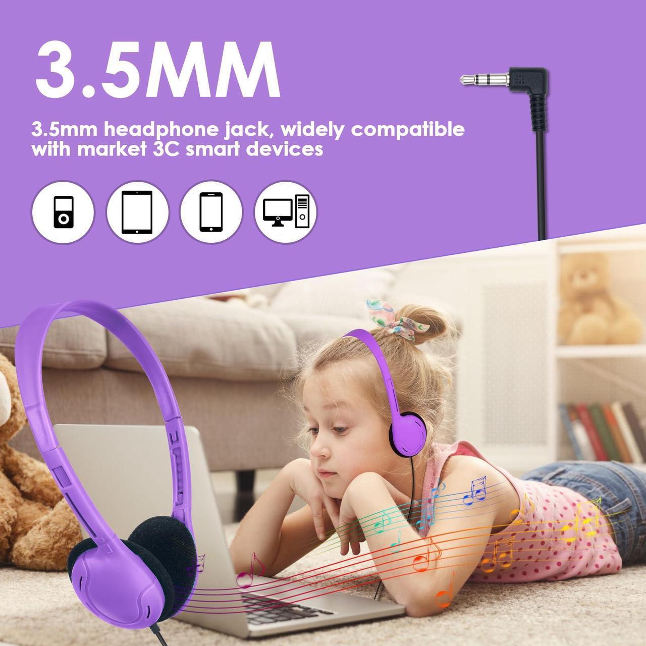 Alt view image 4 of 5 - ZNXZXP 30 Pack Class Set Headphones for Kids Students School Classroom Headphones Bulk Over The Ear Adjustable with 3.5 mm Jack for Library Children Adults Office Gifts (10 Mixed Colors)