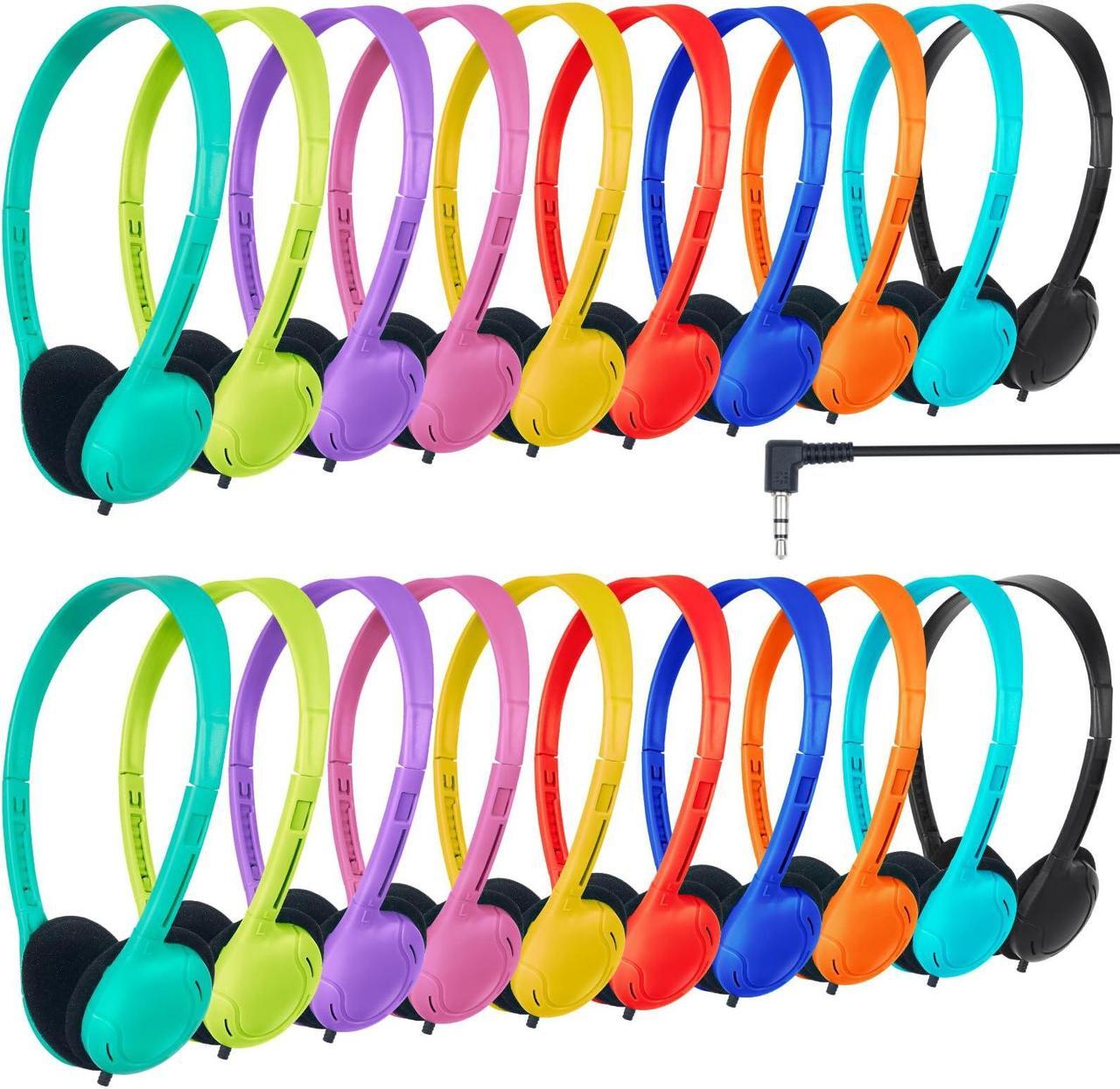 Main image of ZNXZXP 30 Pack Class Set Headphones for Kids Students School Classroom Headphones Bulk Over The Ear Adjustable with 3.5 mm Jack for Library Children Adults Office Gifts (10 Mixed Colors)