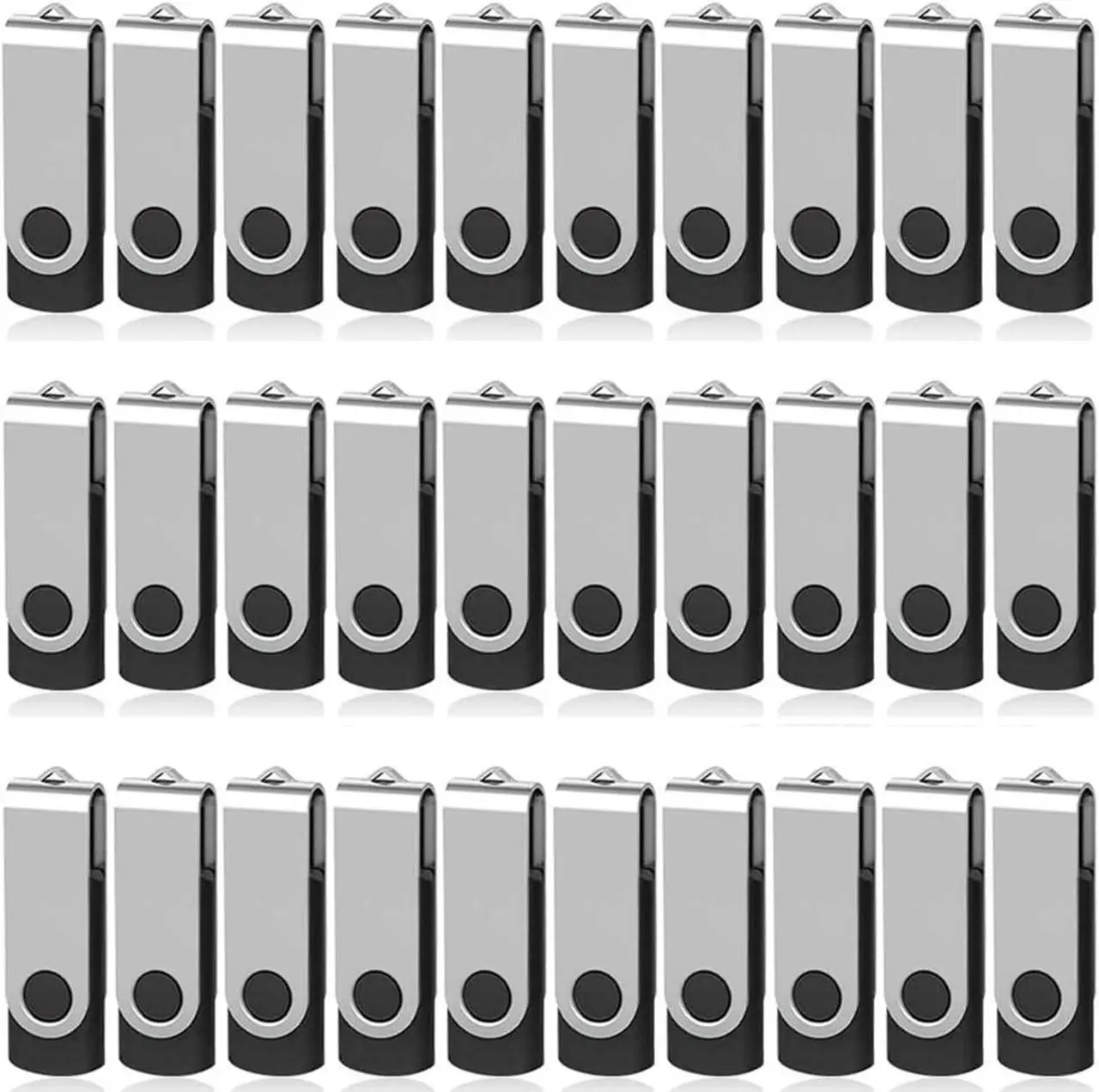 Main image of AreTop 16GB Flash Drives 100 Pack, USB 2.0 Swivel Thumb Drives Bulk Pendrive USB Memory Stick Jump Drive USB Drives 16GB 100 Pack Flash Drives Bulk (100 Pack 16GB,Black)