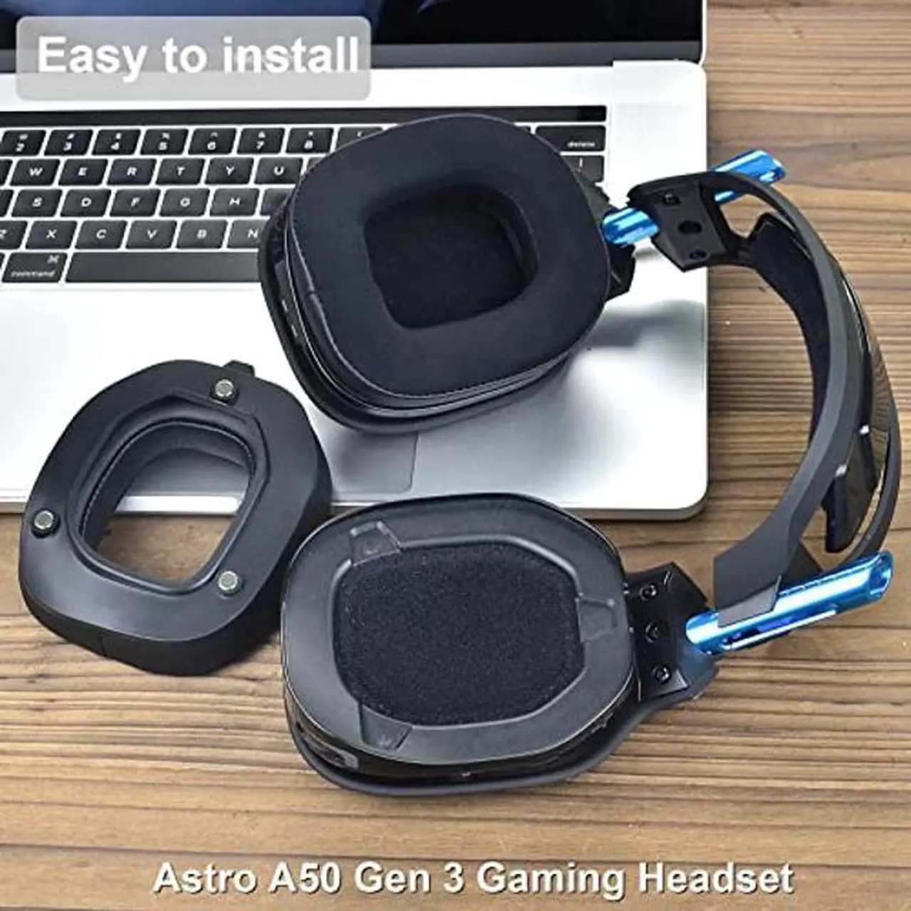 Alt view image 4 of 5 - A50 Gen 3 Mod Kit - defean Replacement Earpads and Headband Compatible with Astro A50 Gen 3 Headset,Ear Cushions, Upgrade High-Density Noise Cancelling Foam, Added Thickness (Black Silky Cool Fabric)