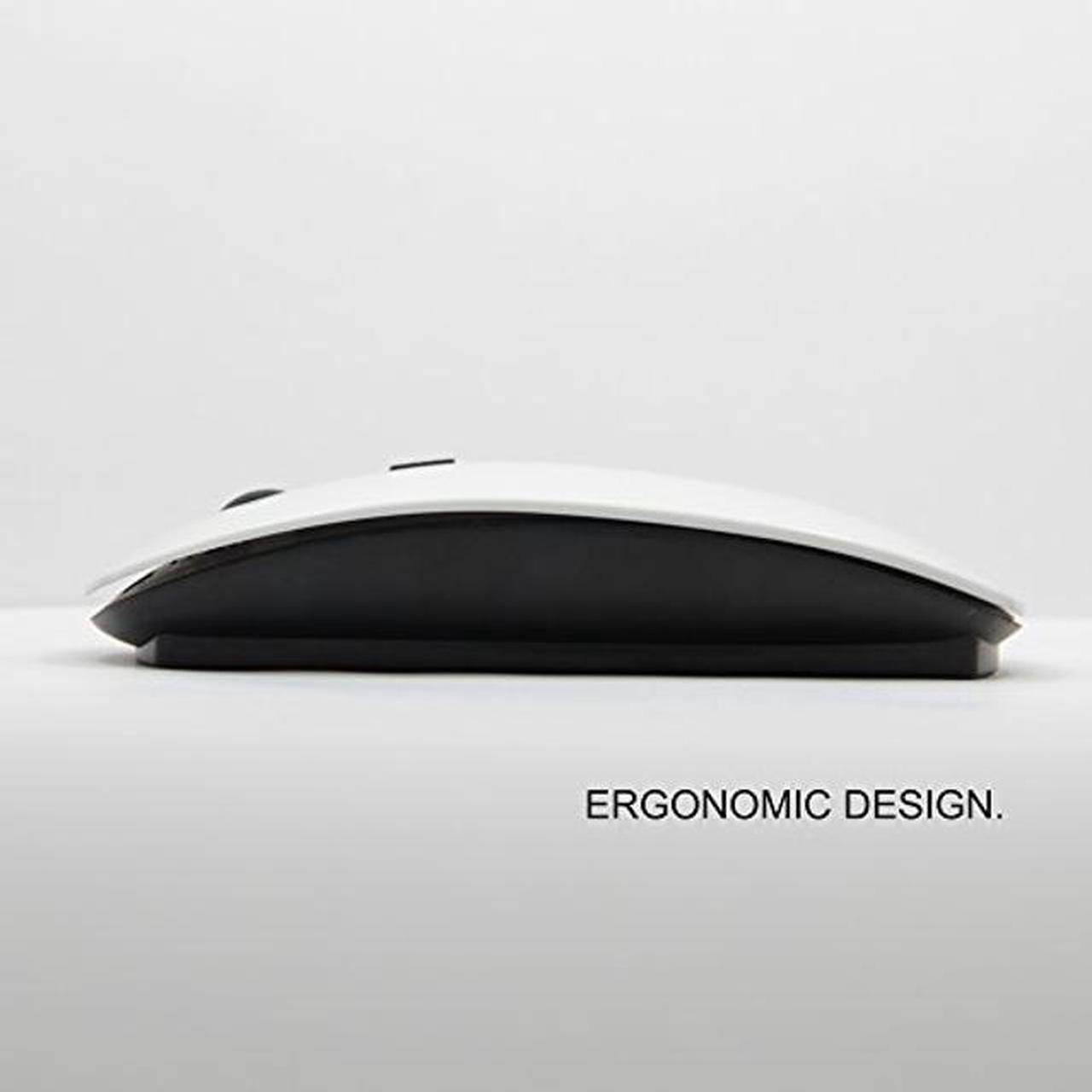Alt view image 3 of 4 - Graphic4You Mexican Sugar Skull Death Chevron Pattern (Gray) Ergonomic Wireless Mouse with Nano Receiver
