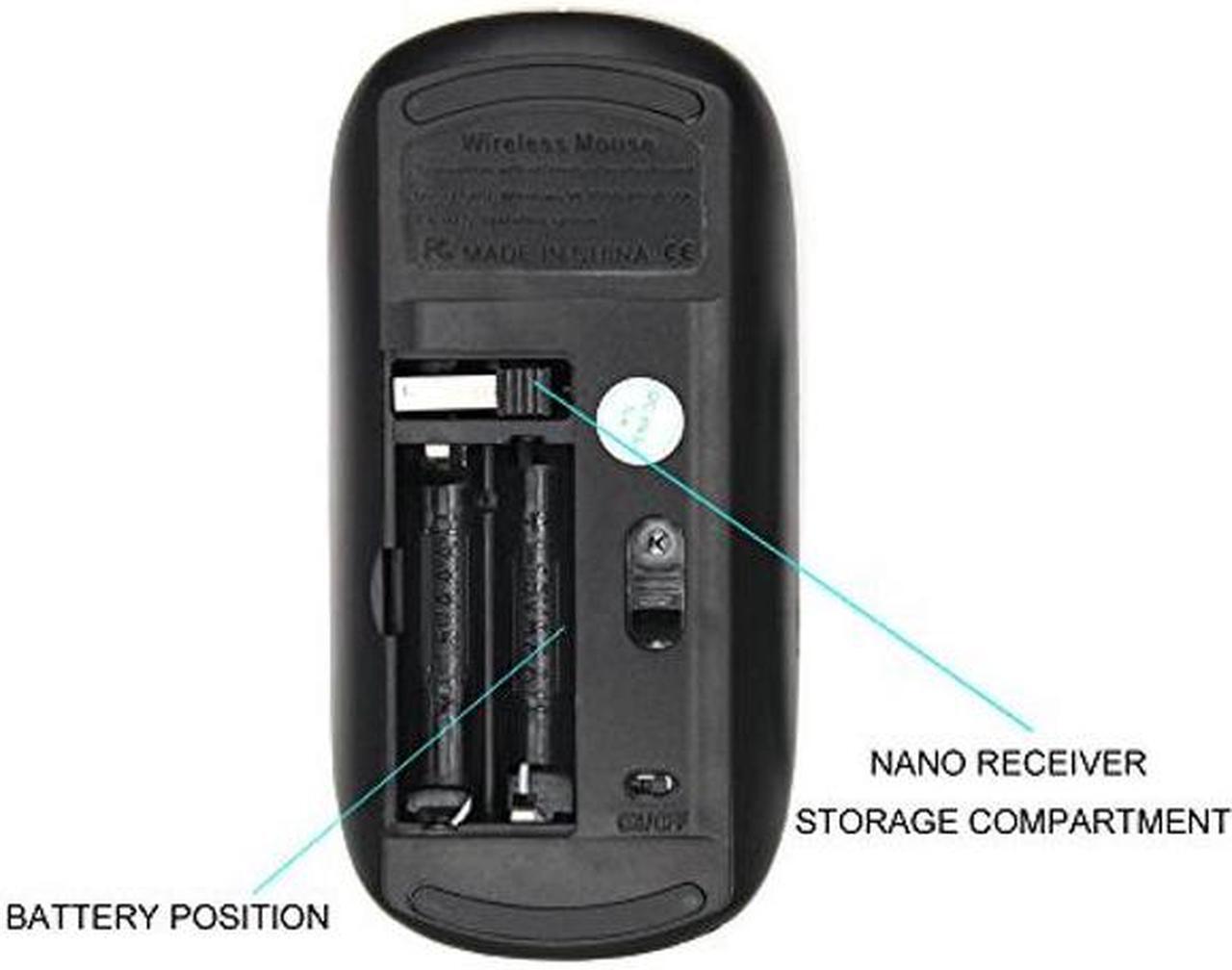 Alt view image 4 of 4 - Graphic4You Mexican Sugar Skull Death Chevron Pattern (Gray) Ergonomic Wireless Mouse with Nano Receiver