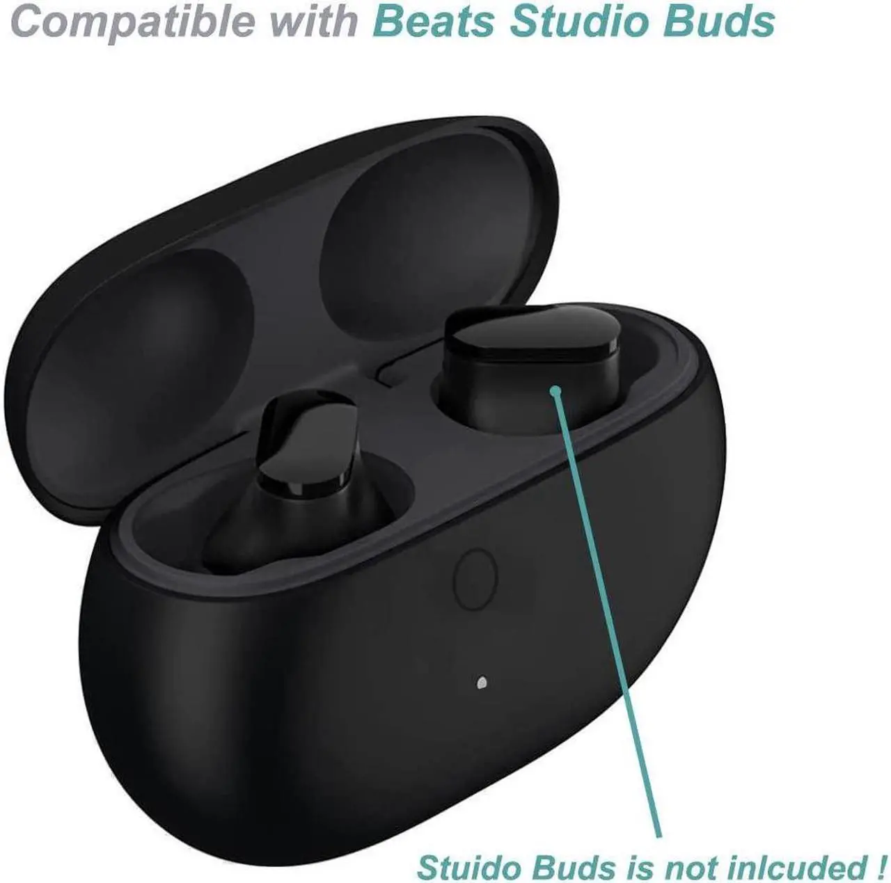 Alt view image 2 of 5 - Heyeke Charging Case Compatible with Beats Studio Buds, Replacement USB-C Charger Case Dock Cradle for Beats Studio Buds Wireless Earbuds (Black)