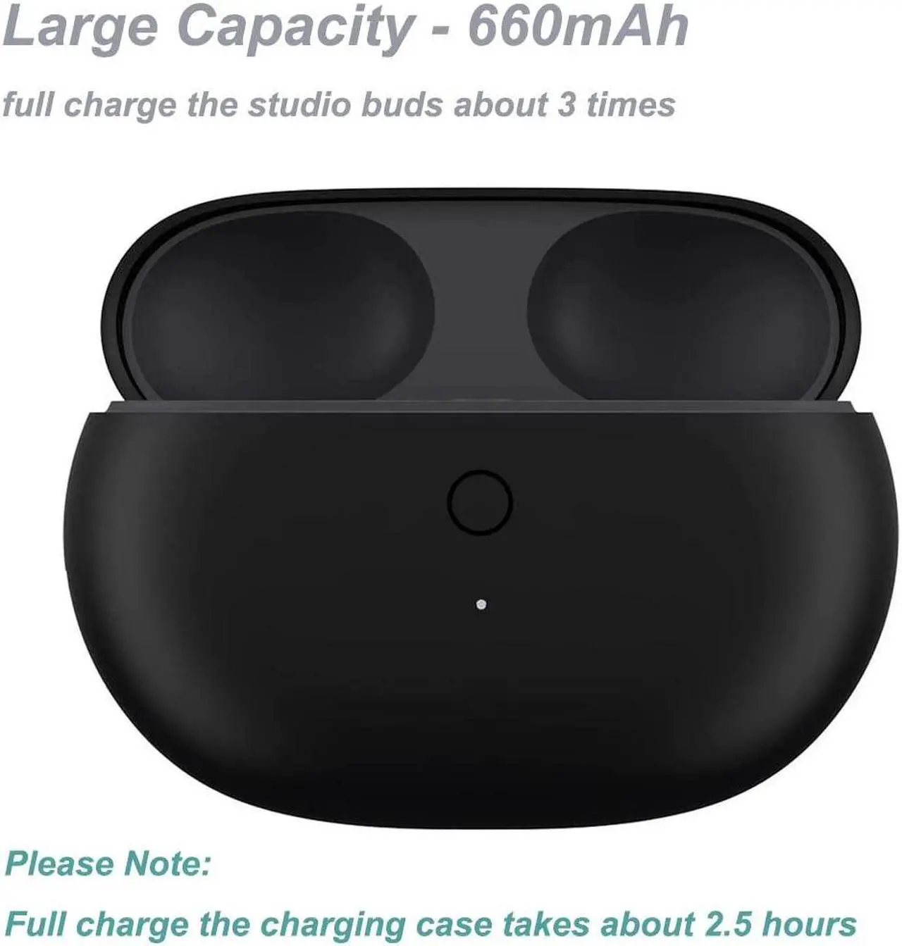 Alt view image 3 of 5 - Heyeke Charging Case Compatible with Beats Studio Buds, Replacement USB-C Charger Case Dock Cradle for Beats Studio Buds Wireless Earbuds (Black)