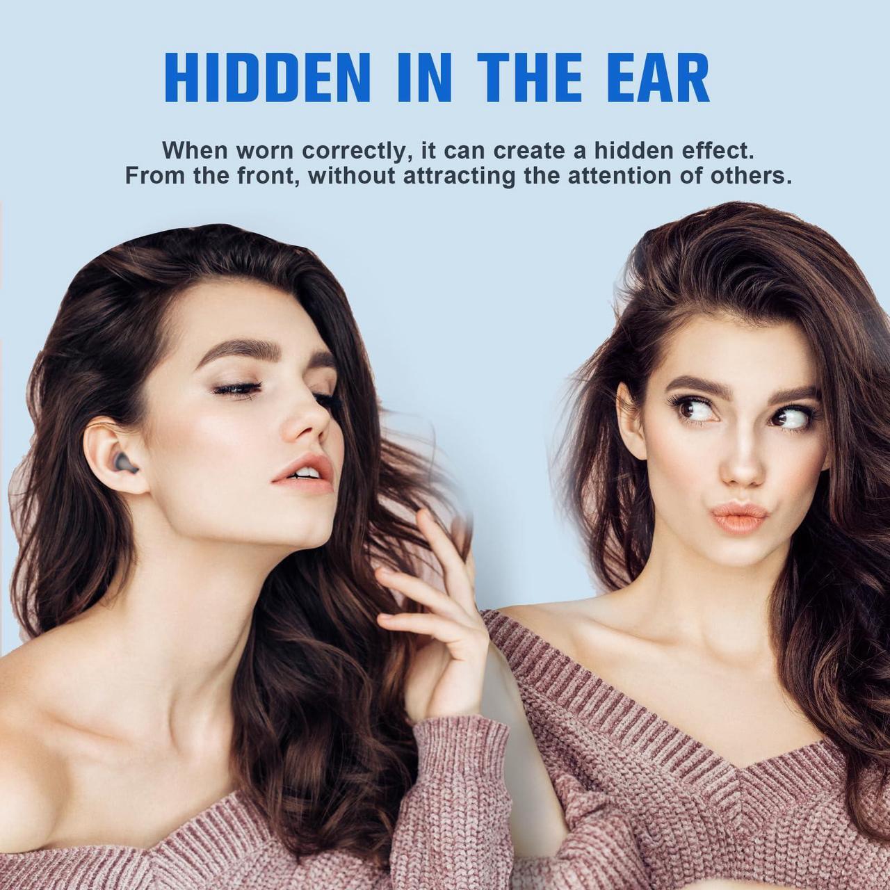 Alt view image 3 of 5 - Invisible Smallest Mini Earbuds Wireless Bluetooth Ear Buds for Small Ears Canals, Discreet Low Profile Spy Earpiece Wireless Tiny Micro Hidden Earbuds with Microphone Small Headphones for Work-Black