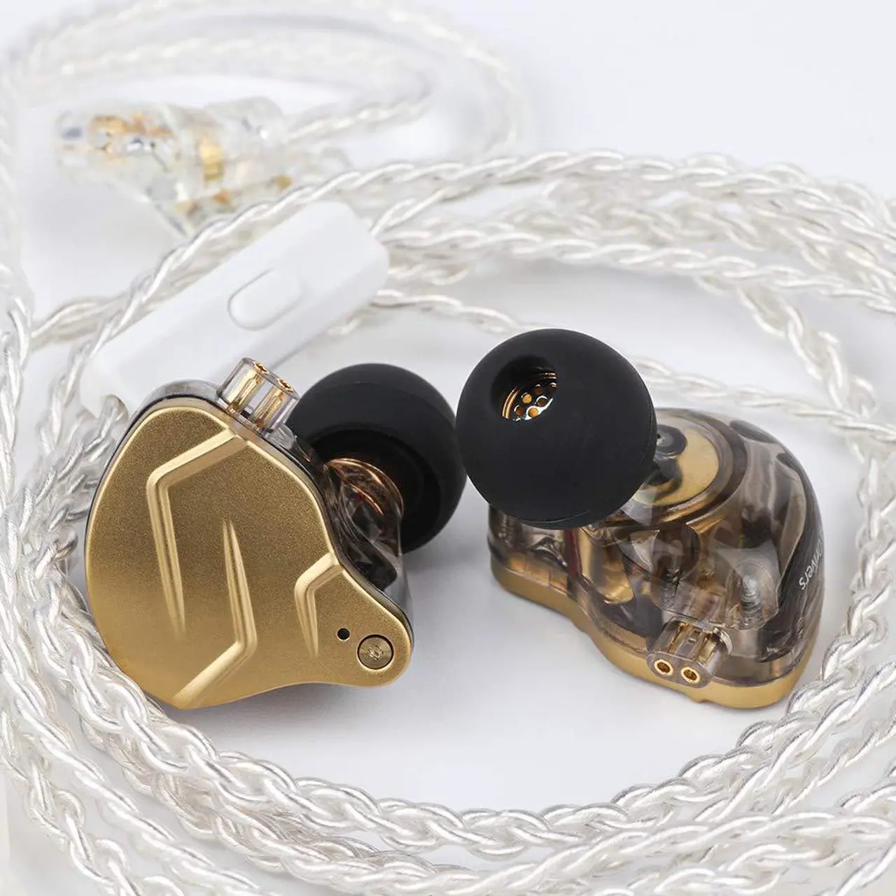 Alt view image 4 of 5 - Linsoul KZ ZSN PRO X Dual Driver 1BA+1DD Hybrid Metal Earphones HiFi in-Ear Monitor with Detachable 2Pin Cable, Zin Alloy Panel (without Mic, Gold)