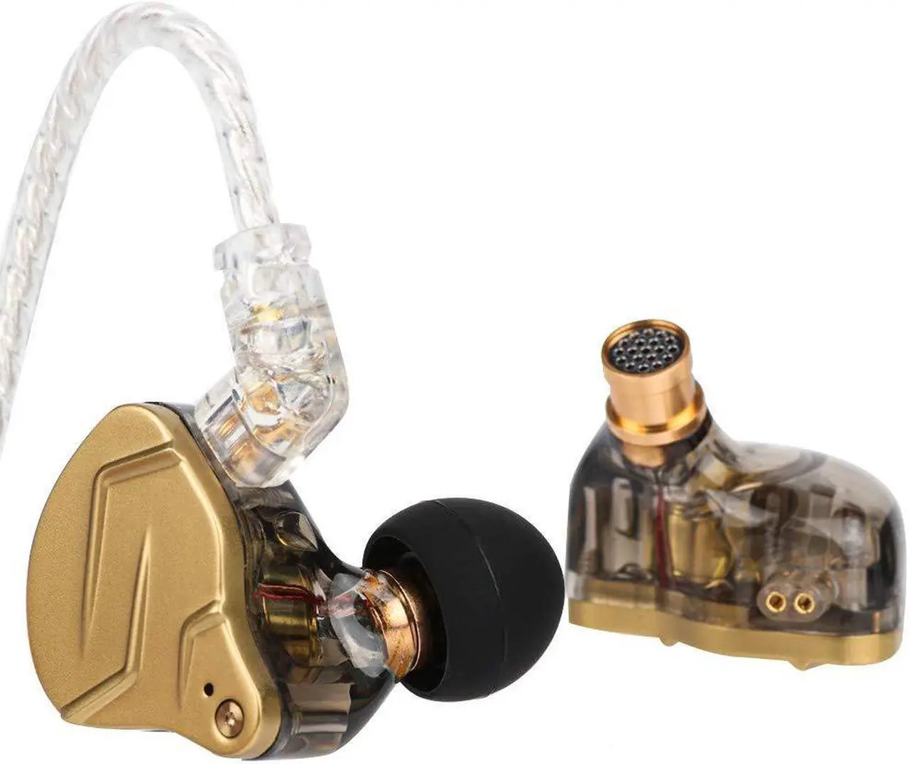 Alt view image 5 of 5 - Linsoul KZ ZSN PRO X Dual Driver 1BA+1DD Hybrid Metal Earphones HiFi in-Ear Monitor with Detachable 2Pin Cable, Zin Alloy Panel (without Mic, Gold)