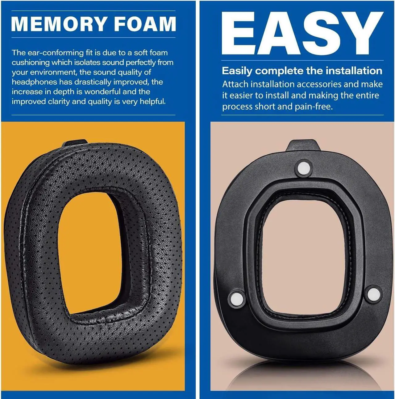 Alt view image 2 of 5 - A50 GEN 3 Earpads - Replacement Ear Cushions Compatible with Astro A50 GEN 3 Headset I Sheepskin Leather with Breathable Hole, A50 GEN 3 Mod Kit/A50 Accessories/Microphone Foam