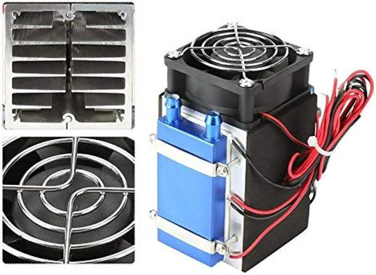Alt view image 4 of 5 - DC 12V Semiconductor Refrigeration Machine Cooler Radiator Thermoelectric Peltier Refrigeration Air Cooling Heatsink DIY Device with Fan - 4&6 Chip (4 Chip)