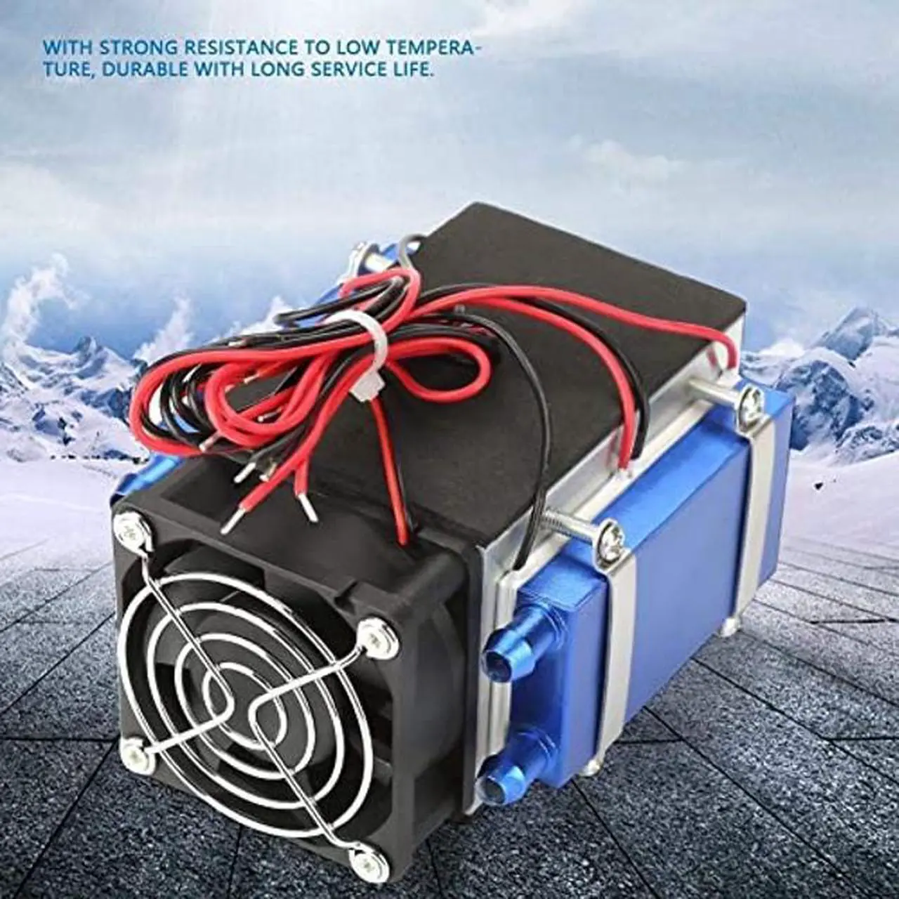Alt view image 5 of 5 - DC 12V Semiconductor Refrigeration Machine Cooler Radiator Thermoelectric Peltier Refrigeration Air Cooling Heatsink DIY Device with Fan - 4&6 Chip (4 Chip)
