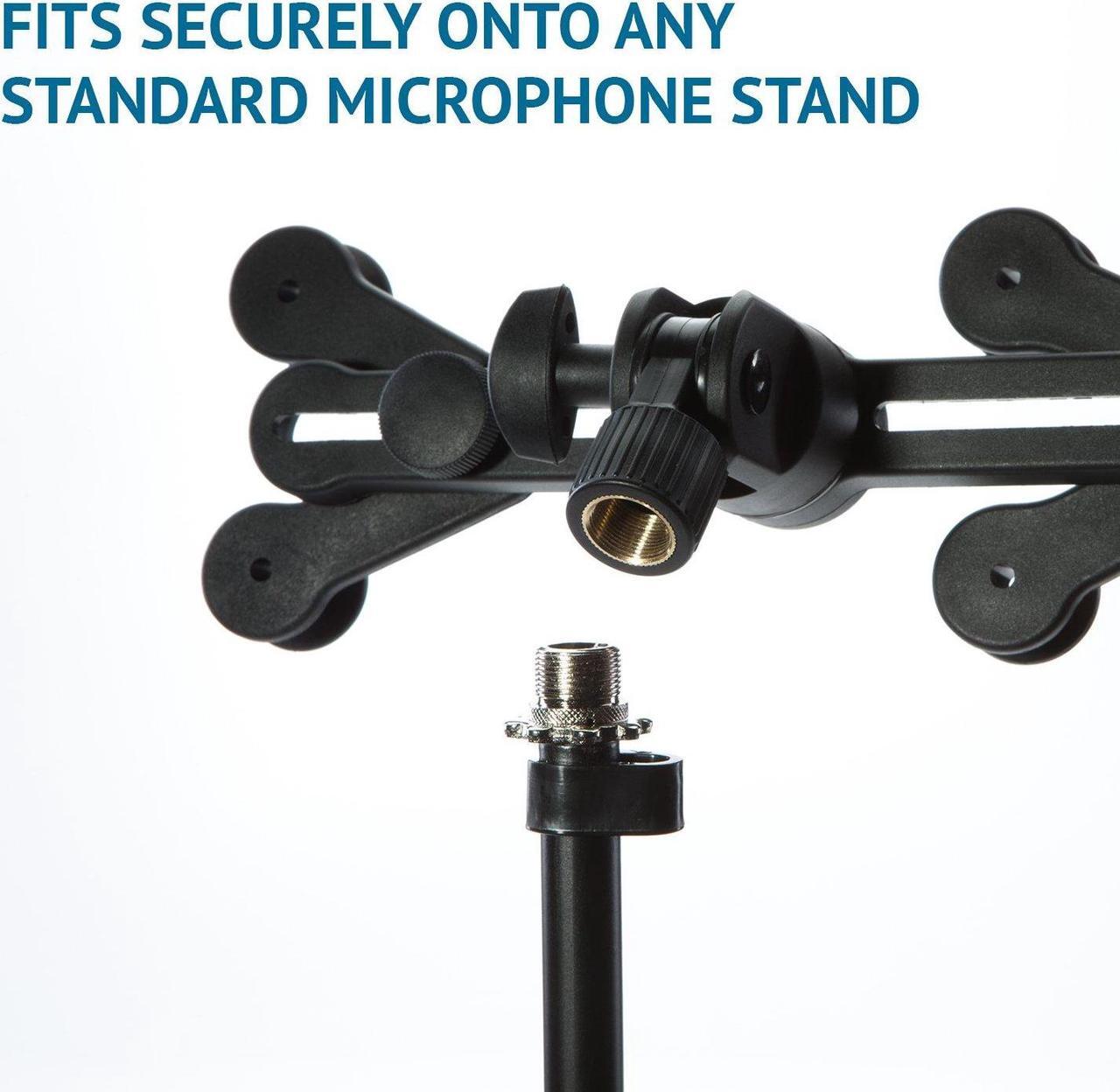 Alt view image 4 of 5 - LyxPro 2 Pack Microphone Music Stand Mount Holder for Tablet iPhone Ipad Smartphone and Android Adjustable 360 Degree Swivel Tilt Support Arms 3 to 11.5 Inch with Extra Detachable Clip