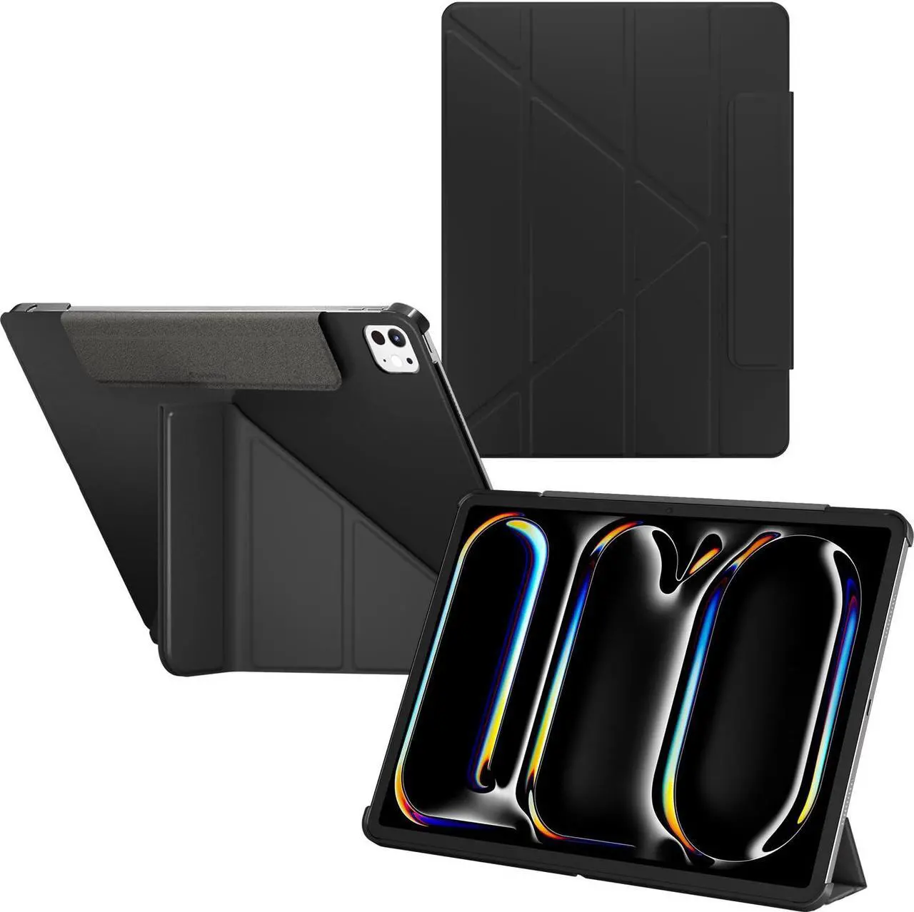 Main image of SwitchEasy Origami 2024 iPad Pro 13" Case with Pencil Holder- Protective Folio Case for iPad Pro 13 Inch M4 (2024) with Multi-Angle Stand, Morandi Cover Case, Apple Pencil Pro Charging, Black