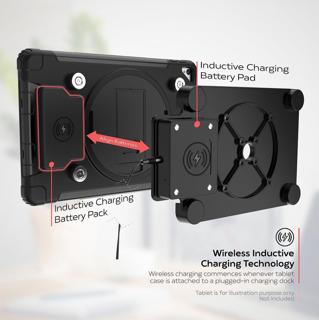 Alt view image 5 of 5 - iPad Wireless Charger Magnetic Case - CTA Wireless Charging Magnetic Shockproof Case & Desk Stand Cover for 10.2" Inch iPad 7/8/9 Gen - iPad Air 3/4/5 & 10.5" Inch iPad Pro & More Tablets - (PAD-ICCB)