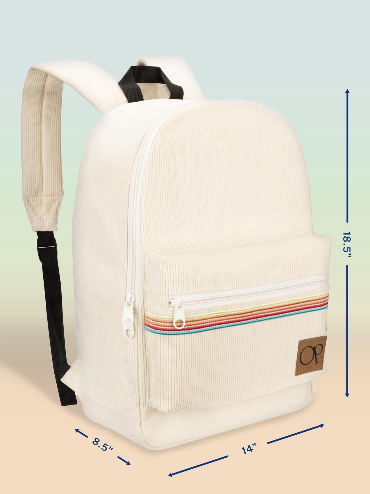 Alt view image 3 of 5 - Ocean Pacific OG Corduroy Backpack for Travel, Sports, Beach, Work, Casual Daypack for Men Women Fits 15.6 Inch Laptop (Beach)