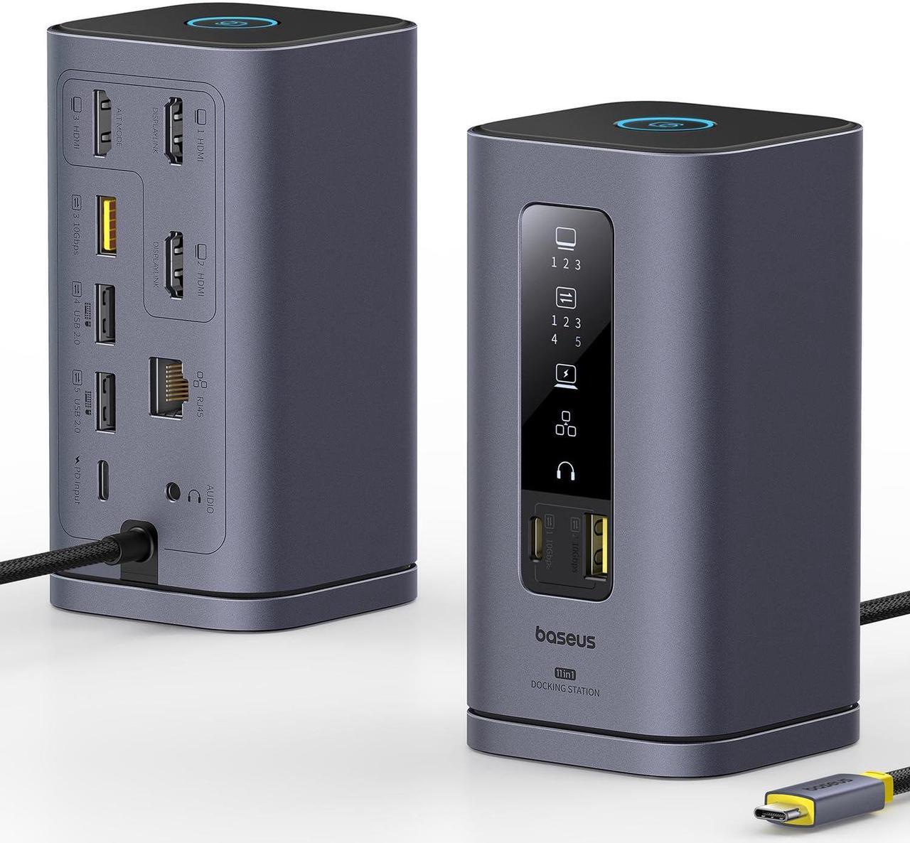 Main image of [CES Picks Awards 2025] Baseus SpaceMate(MAC) Docking Station, USB C Docking Station 3 Monitors with 4K HDMI, 10Gbps USB Ports, 100W PD, Gigabit Ethernet, Audio, Laptop Docking Station for Mac & Win