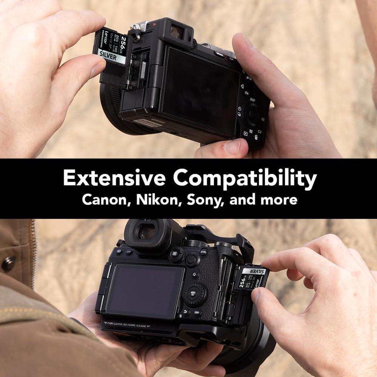 Alt view image 4 of 5 - Lexar 256GB Professional Silver SDXC Memory Card, UHS-I, C10, U3, V30, 4K Video, Up to 205/140 MB/s Read/Write, for Professional Photographer, Videographer, Enthusiast (LSDSILV256G-BNNNU)