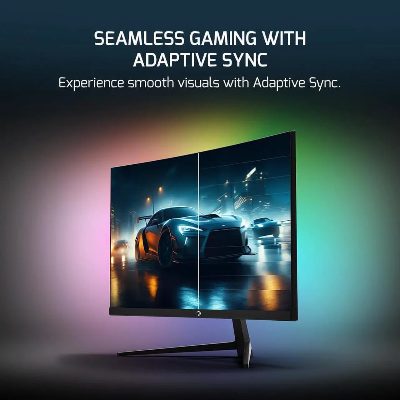 Alt view image 3 of 5 - GAMEPOWER F10 23.6 Inch Curved Gaming Monitor, 120Hz 1080p Display, 1ms Response Time, AMD FreeSync, HDR Support, 125% sRGB, RGB Backlight, Dual Speakers, Zero Frame Design, HDMI and VGA Inputs,1800R