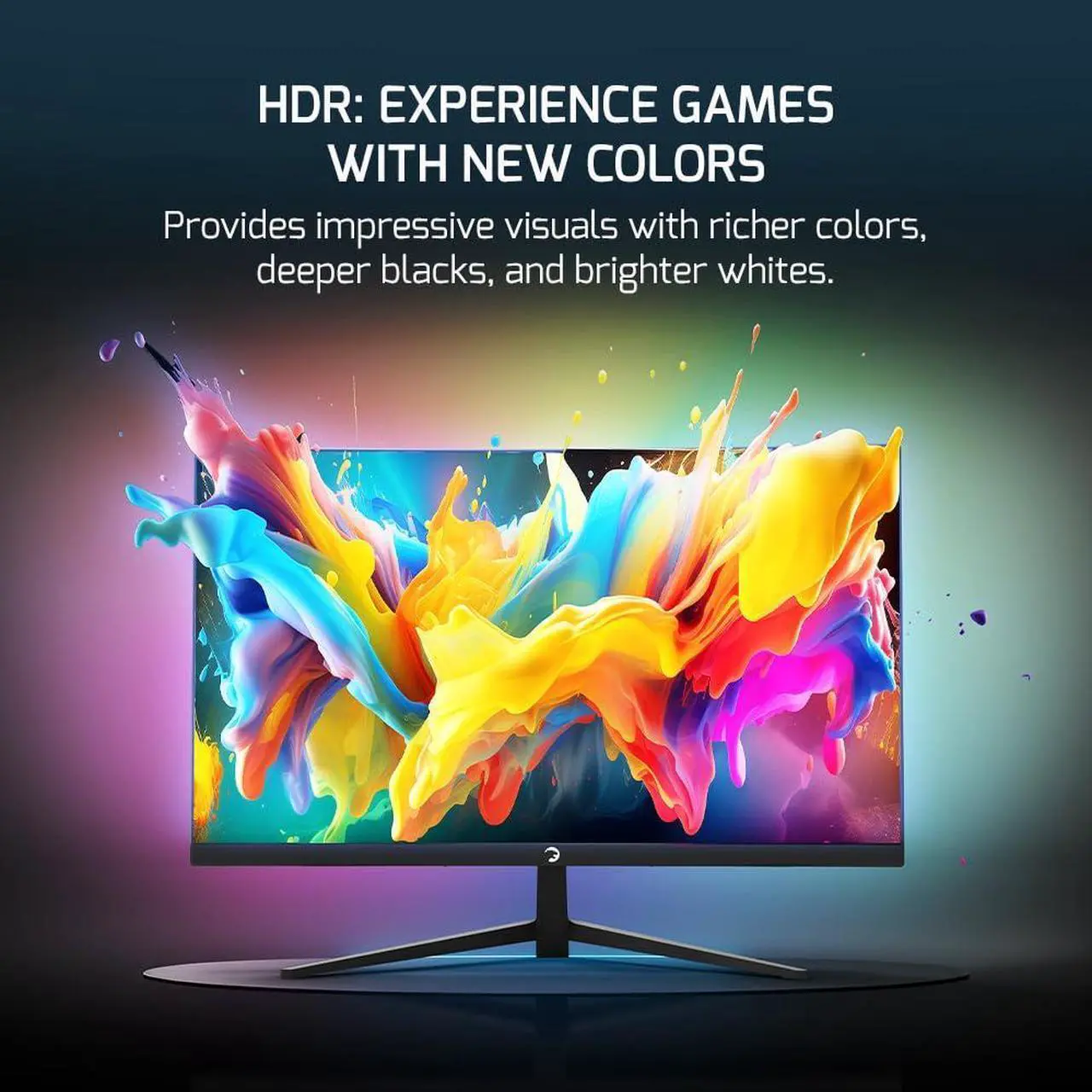 Alt view image 4 of 5 - GAMEPOWER F10 23.6 Inch Curved Gaming Monitor, 120Hz 1080p Display, 1ms Response Time, AMD FreeSync, HDR Support, 125% sRGB, RGB Backlight, Dual Speakers, Zero Frame Design, HDMI and VGA Inputs,1800R