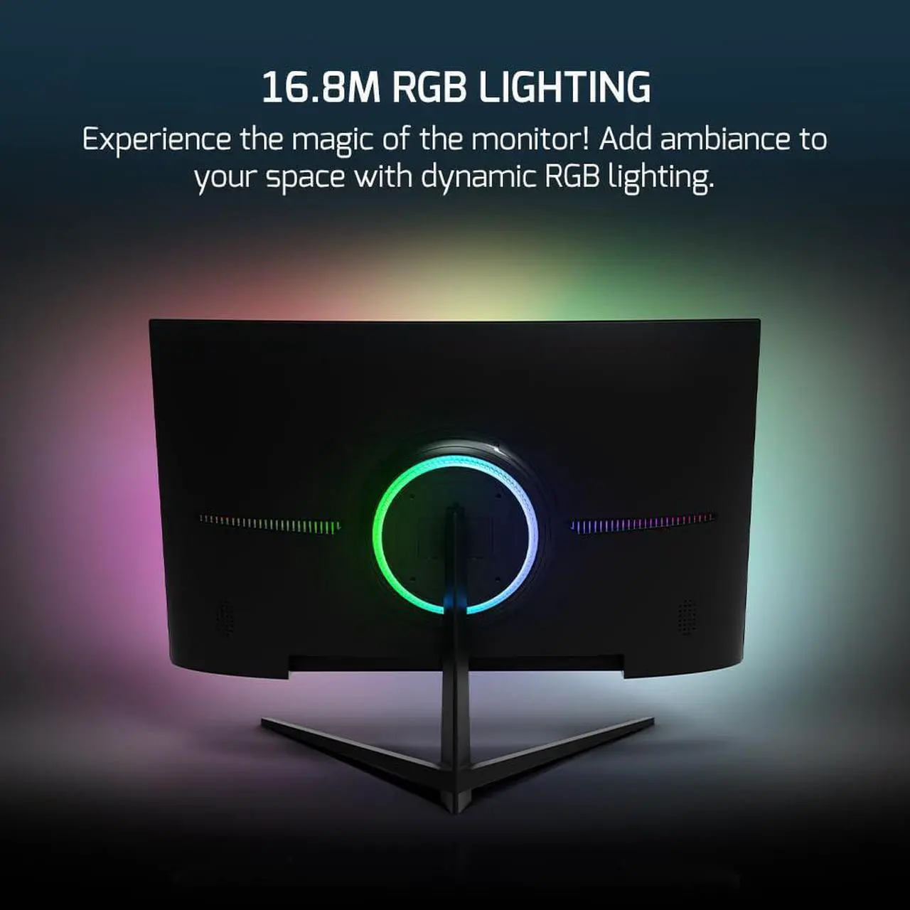 Alt view image 5 of 5 - GAMEPOWER F10 23.6 Inch Curved Gaming Monitor, 120Hz 1080p Display, 1ms Response Time, AMD FreeSync, HDR Support, 125% sRGB, RGB Backlight, Dual Speakers, Zero Frame Design, HDMI and VGA Inputs,1800R