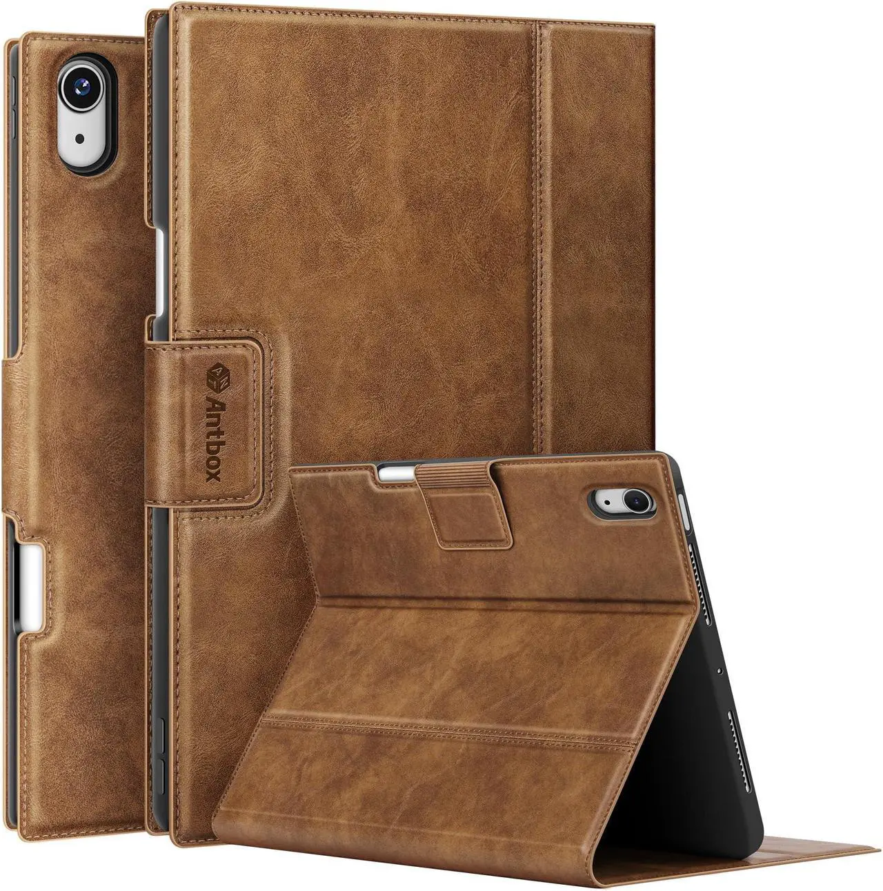 Main image of Antbox for iPad Air 13 Inch Case M2 (2024), Premium Vegan Leather, Fully Supports Pencil Pro and Pencil (USB-C), Auto Sleep/Wake Function, Built-in Pencil Holder iPad 13 Inch Case (Tan)