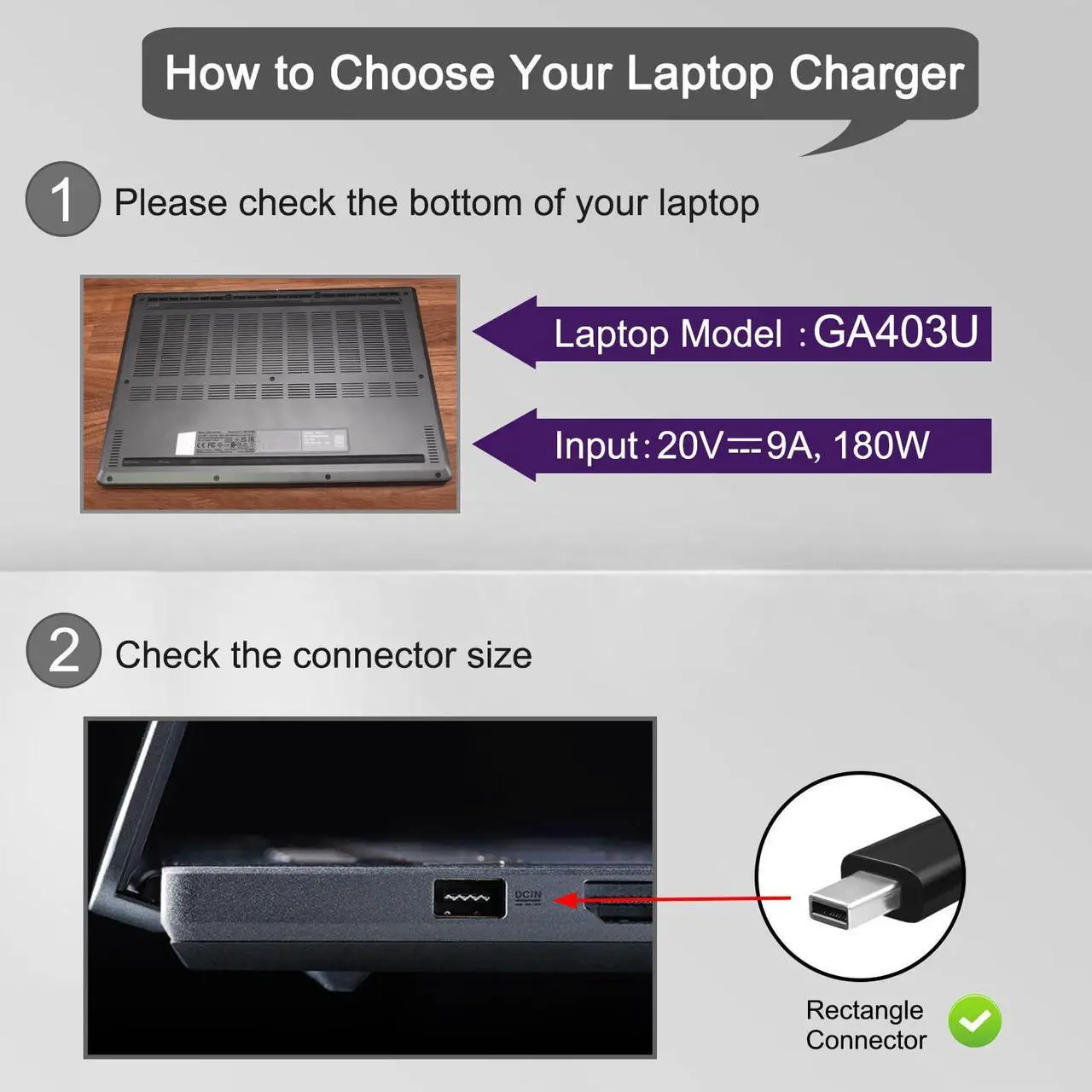 Alt view image 4 of 5 - 180W 20V 9A Charger ADP-180TB K for Asus ROG Zephyrus G14 2024 GA403 GA403U GA403UI GA403UV GA403UU Laptop ga403uu-bs71 ga403uv-g14.r94060 ga403ui-xs96 ga403ui-ds92 Power Cord