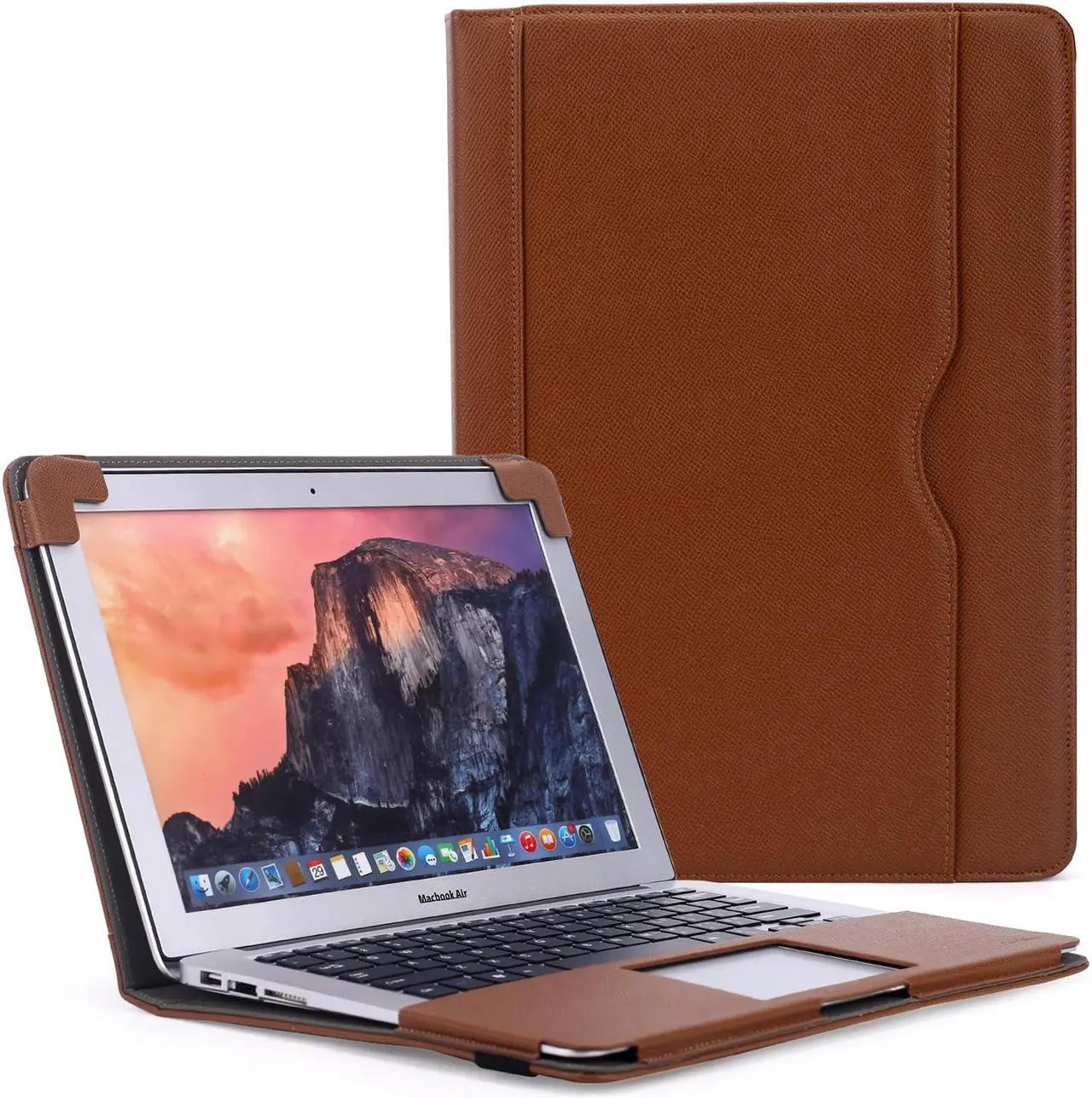 Main image of Compatible with Air Case 13 Inch Case, PU Leather Air Case Fits for Model M1 A2337 A2179 A1932 2018-2021, with Kickstand Vents Pocket and Pen Holder