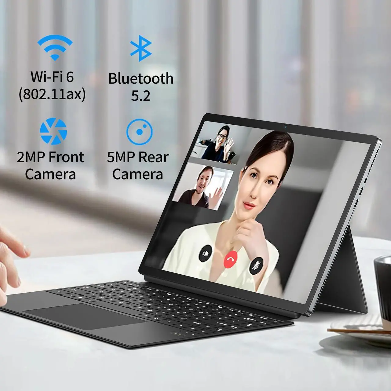 Alt view image 3 of 5 - FUNYET 2 in 1 Laptop Touchscreen, 14 Inch Tablet Laptop Computer, Intel 12th Gen N100 Processor, 16GB DDR5 RAM, 512GB SSD, 1920 x 1200, Wi-Fi 6, BT5.2, Backlit Keyboard, Windows 11 Pro