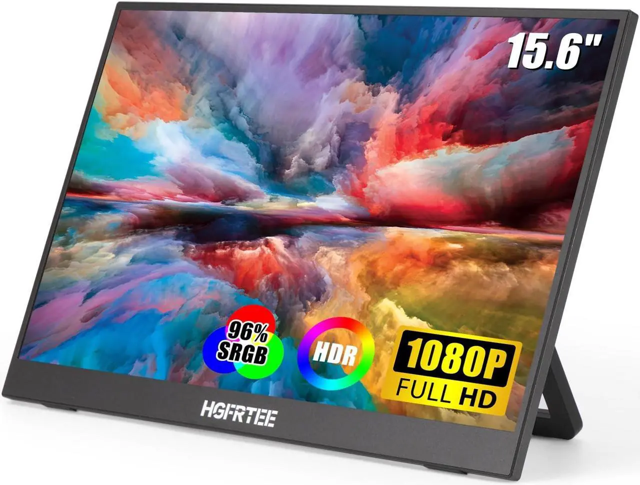 Main image of HGFRTEE Portable Monitor 15.6" 1080P Portable Laptop Monitor FHD USB-C HDMI External Portable Screen Travel Monitor for Laptop/PC/Mac/Phone/Xbox Switch