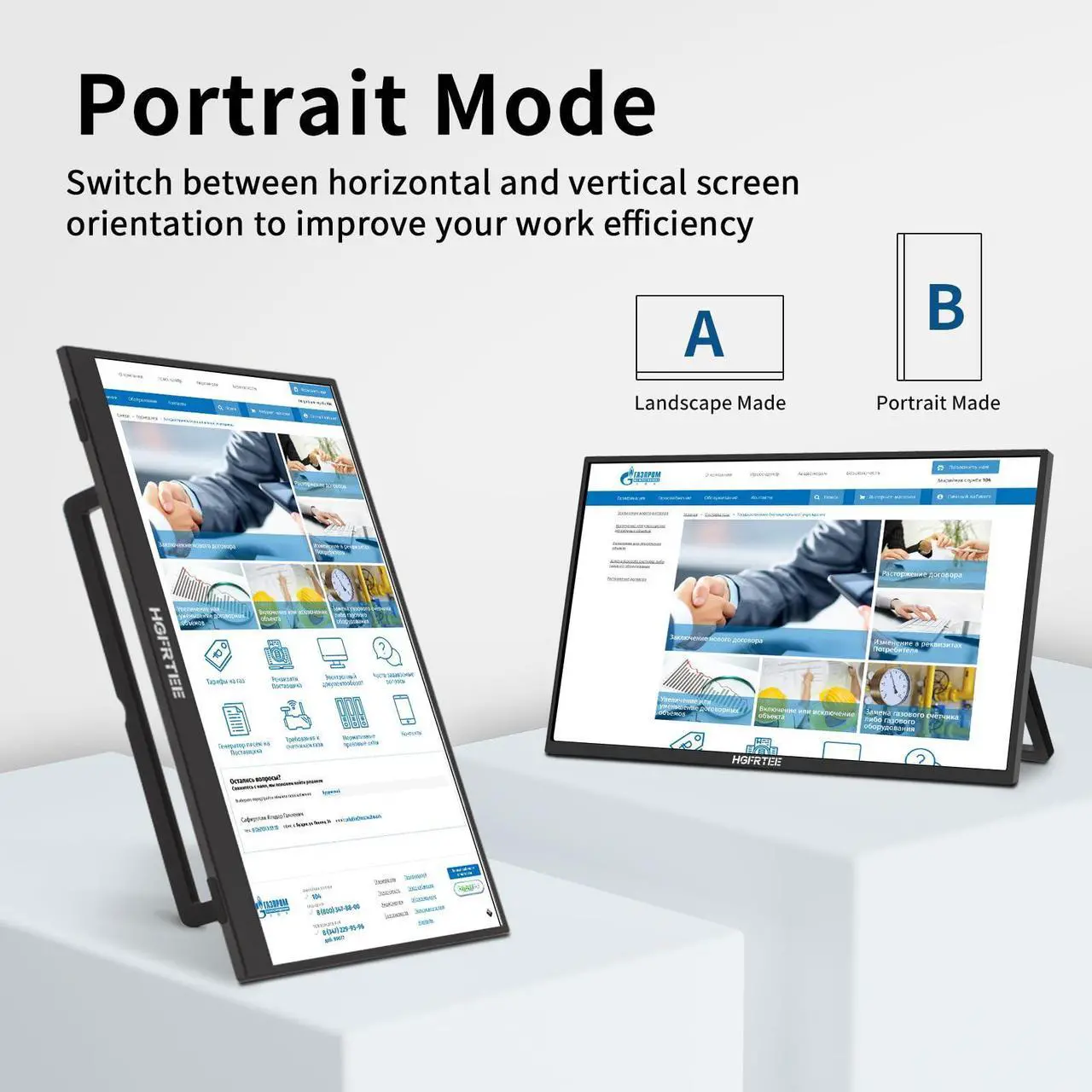 Alt view image 5 of 5 - HGFRTEE Portable Monitor 15.6" 1080P Portable Laptop Monitor FHD USB-C HDMI External Portable Screen Travel Monitor for Laptop/PC/Mac/Phone/Xbox Switch