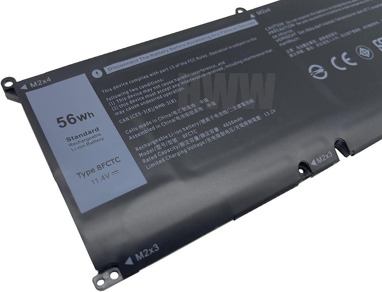 Alt view image 2 of 4 - HWW New 11.4V 56Wh 8FCTC Battery Compatible with Dell XPS 15 9500 Precision 5550 Alienware M15 R3 M17 R3 69KF2 08FCTC 70N2F 070N2F 0M59JH 0P8P1P 0DVG8M Series,Black