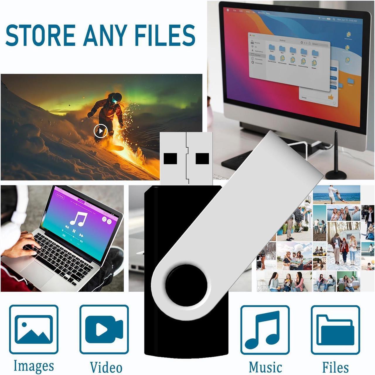 Alt view image 3 of 5 - 20-Pack 512MB USB Flash Drive, USB Drives 512 MB Bulk Memory Stick JBOS Swivel Thumb Drives Gig Stick USB2.0 Pen Drive for Embroidery Sewing Machine, Zip Drive, Jump Drive, USB Stick, Mixed Color