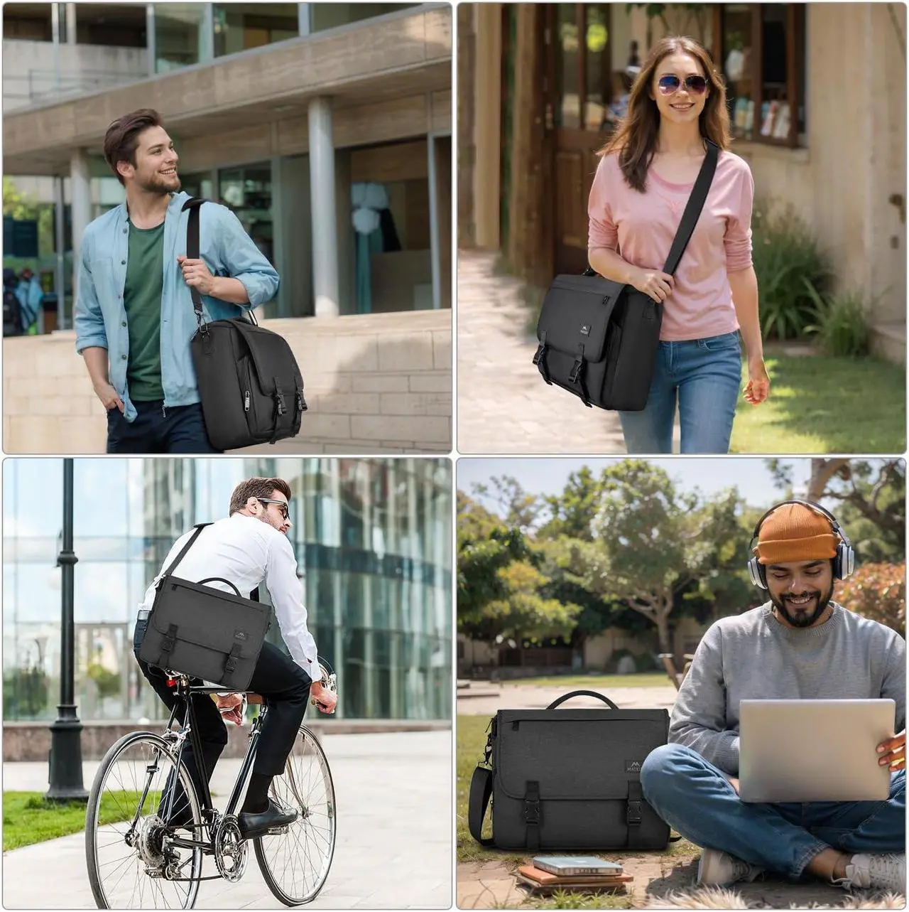 Alt view image 5 of 5 - MATEIN Messenger Bag for Men, Women Briefcases. Baseball Backpack, Lightweight Softball Bag