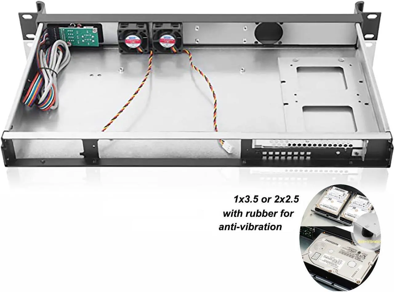 Alt view image 3 of 5 - 1.Rackchoice 1U Compact Server/Desktop Mini-ITX Chassis - 9.84" Depth,Supports Mini-ITX Motherboard, Business IT Use, Black