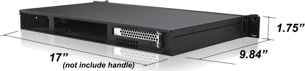 Alt view image 4 of 5 - 1.Rackchoice 1U Compact Server/Desktop Mini-ITX Chassis - 9.84" Depth,Supports Mini-ITX Motherboard, Business IT Use, Black